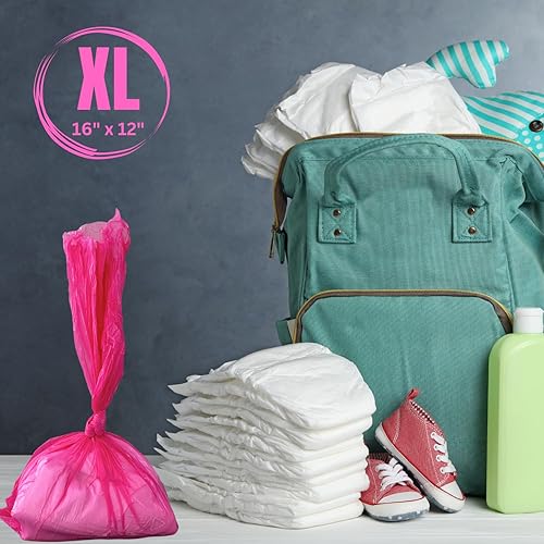 Miniatura 3 de Bolsa de pañales desechable con aroma a lavanda, 8 rollos (104 sacos de pañales), bolsas de basura para excrementos de perro, bolsas de arena para