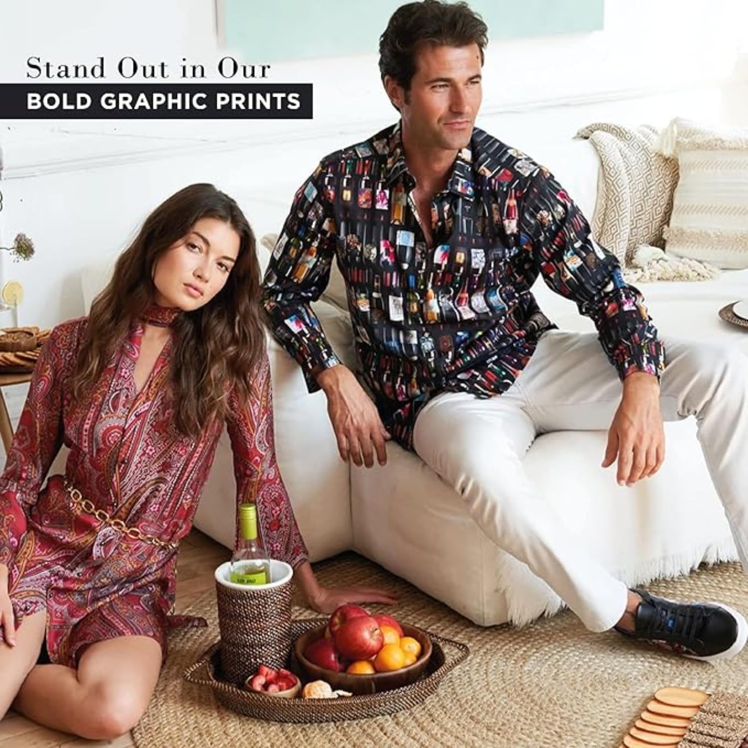 Robert Graham Men's Windsor Short Sleeve Woven Button Down Shirt, Black - Image 3