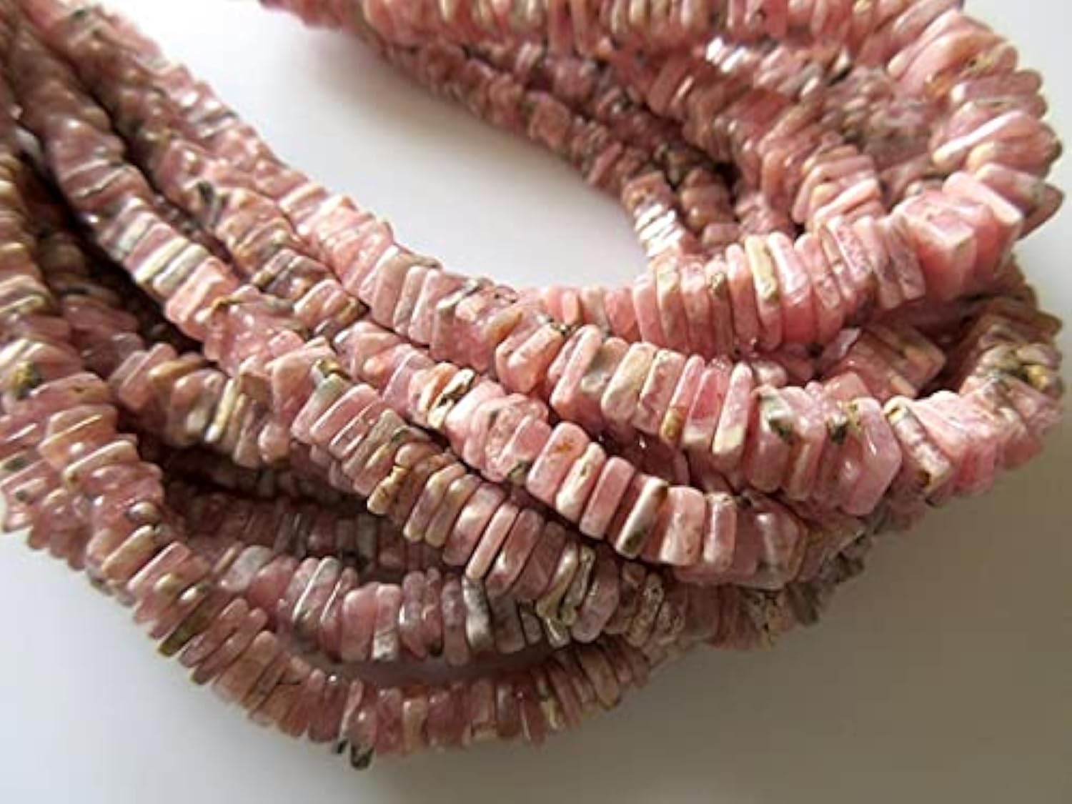 Perles Heishi en rhodochrosite naturelle LKBEADS pour bracelets bohèmes