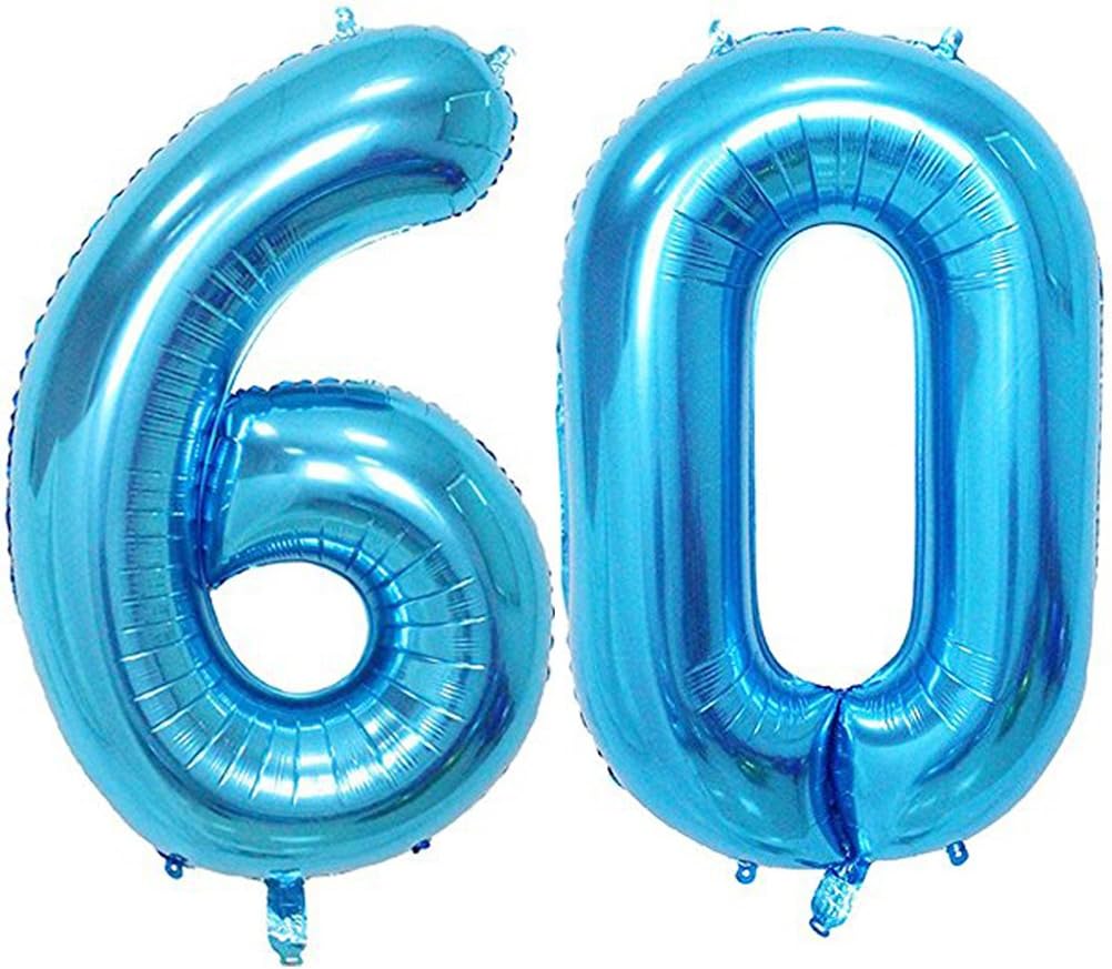 Tellpet Blue Number 60 Balloon, 40 Inch