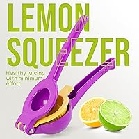 Vista 7 de Zulay Kitchen Exprimidor de limón 2 en 1 de metal, exprimidor de mano de extracción máxima resistente, exprimidor de limón que obtiene hasta