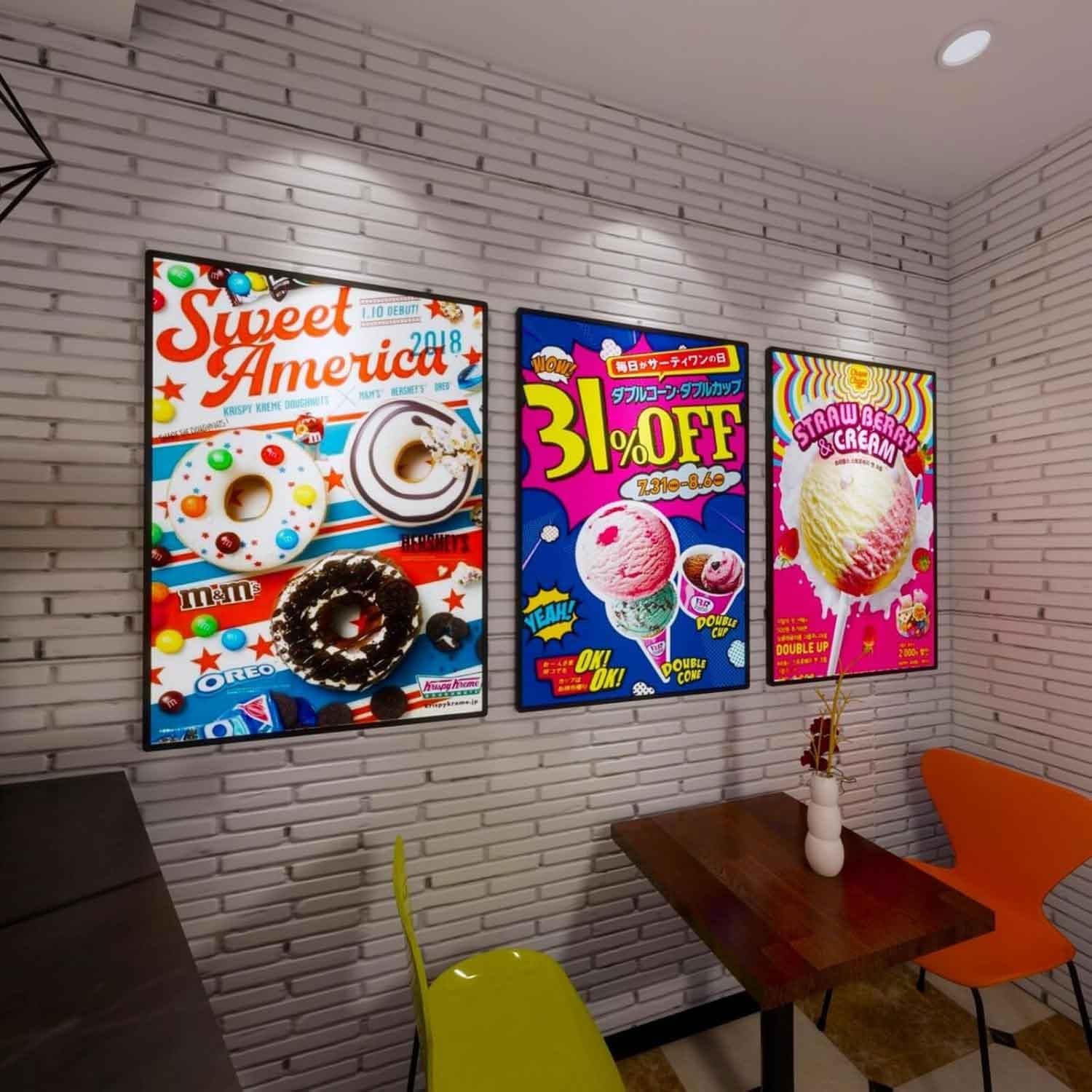 Soporte de señalización de caja de luz LED, marco de exhibición iluminado para fotos intercambiables, tablero de menú retroiluminado para restaurantes, tiendas, cafeterías