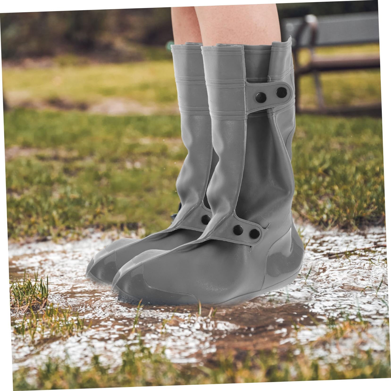 PRETYZOOM 1Pair Thickened Non Slip Rain Shoe Covers for Adults Protector for Cycling Sports Shoes Reusable Boot Covers for Go Use