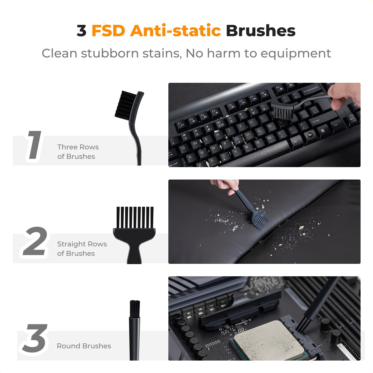 K&F CONCEPT Brushless Compressed Air Duster, 3 Gear Adjustable, 120000 RPM Super Power,Rechargeable&Portable, with Fast Charging, for Deep Computer Clean, Keyboard, Car Dry, Home - Image 7