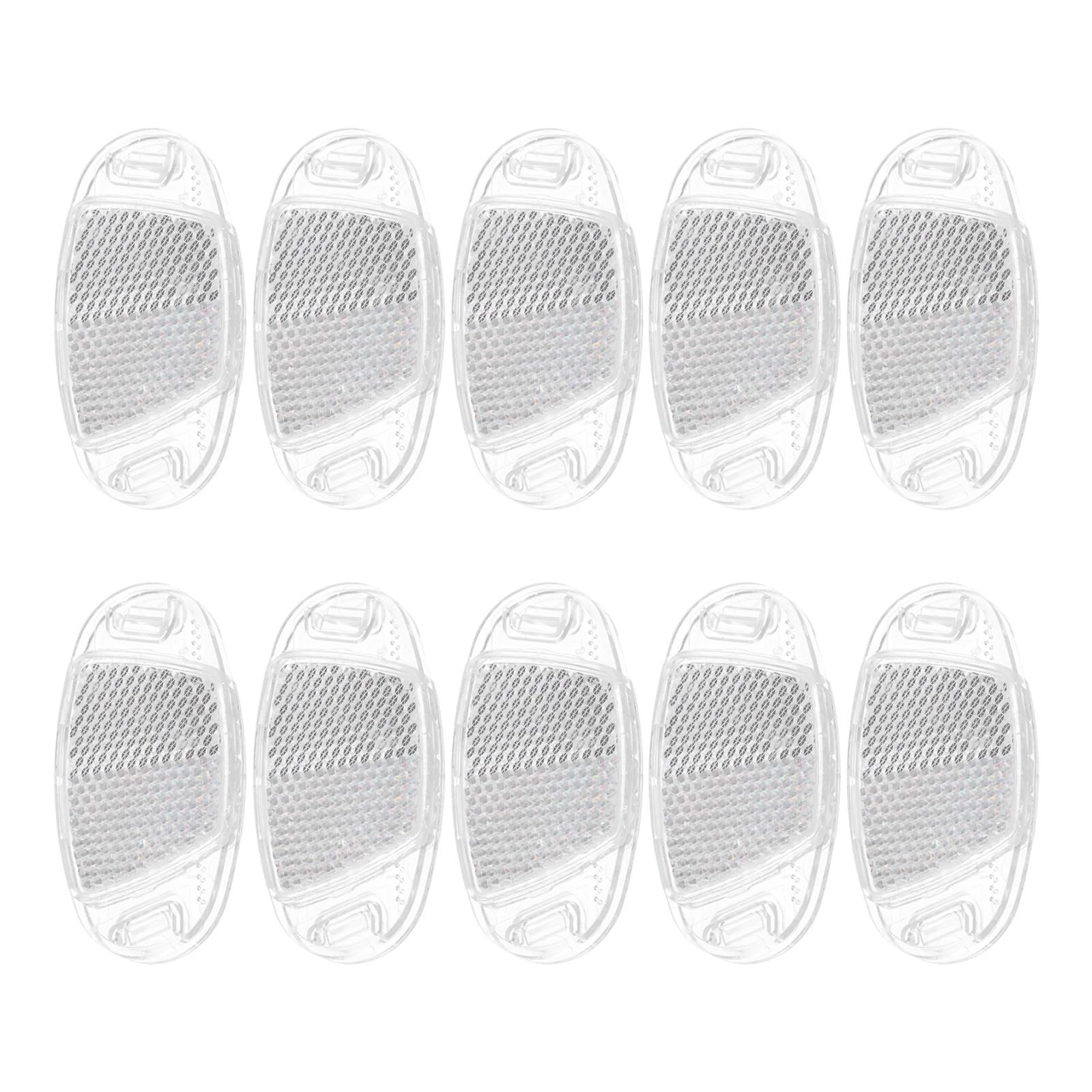 PATIKIL Bike Wheel Reflectors, 10 Pcs Plastic Universal Oval Safety Bicycle Wheel Rim Reflective Warning Reflective for Trailer Mountain Bike Bicycles Night Riding, White