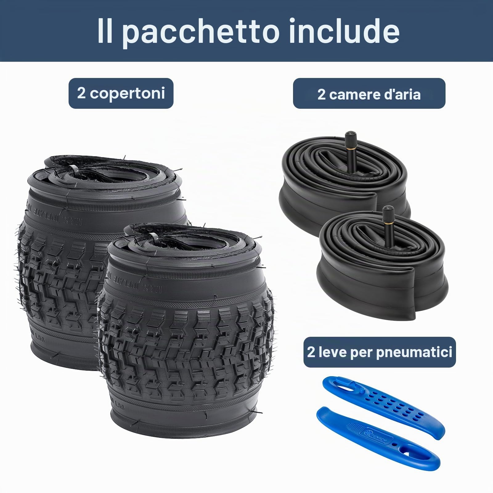 YunSCM 2Pcs Pieghevole 20 pollici copertoni 20x2.125 ETRTO 57-406 Plus 20 pollici Camera d'aria AV32mm Valve compatibile Bici da strada, city bike 20x2.10 20x2.125 20x2.25 20 pollice Pneumatici