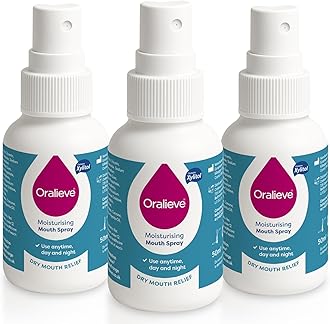 Oralieve Moisturising Dry Mouth Relief Spray (3 x 50ml), Hydrating Relief for Sore, Sensitive Mouths with Xylitol to Protect Teeth - Genuine Oralieve Dry Mouth Spray