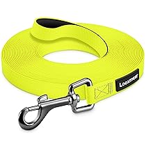 Looxmeer Guinzaglio Addestramento per Cani, Guinzaglio per Cani 3 m, 5M, 7M, 10M, 15M, 20M, 25M, 30M Lunghina Cane Leggero Durevole con Moschettone a D, Custodia Portabile, Giallo Fluo