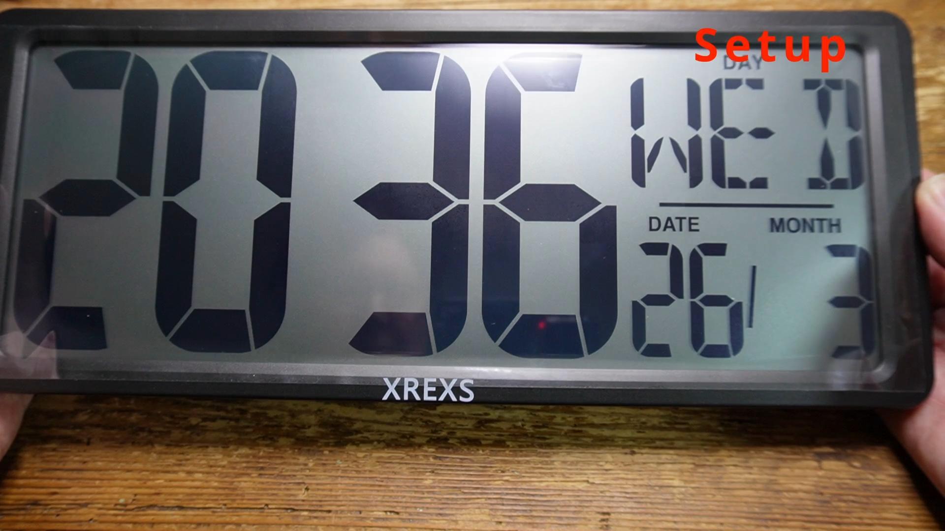 希少 美品 Hardcore LED BIG DIGITAL CLOCK EC XREXS Digital Wall Clock – 15 Inch, Battery Operated with Day