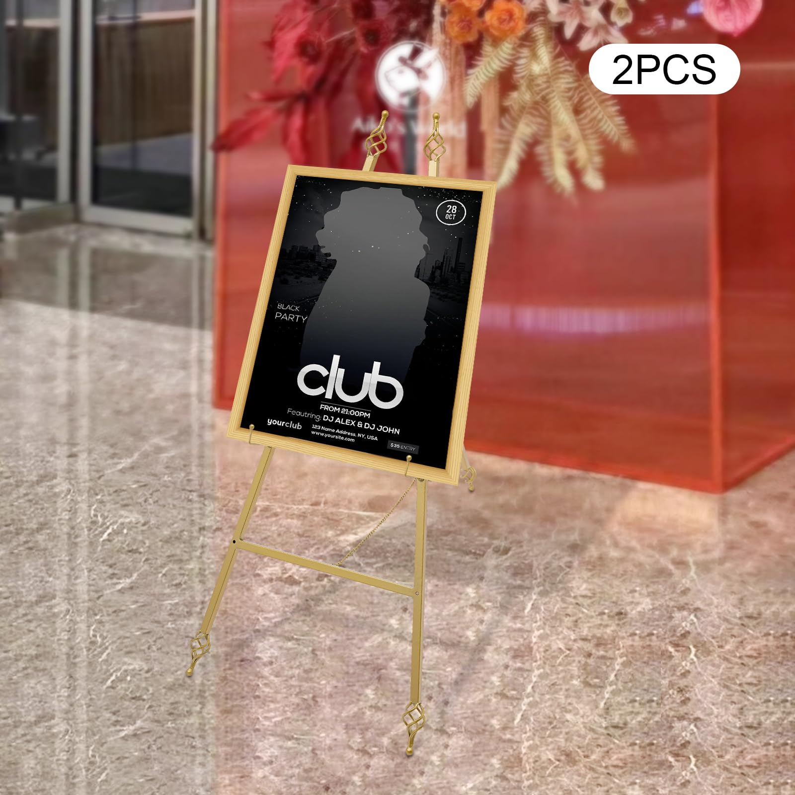 Verstellbares Stativ Metall Studio Staffelei Tisch Kunst Leinwand Malerei Display Leicht klappbare Studio Teleskop Boden Staffeleien für Hochzeit Poster Innen Außen