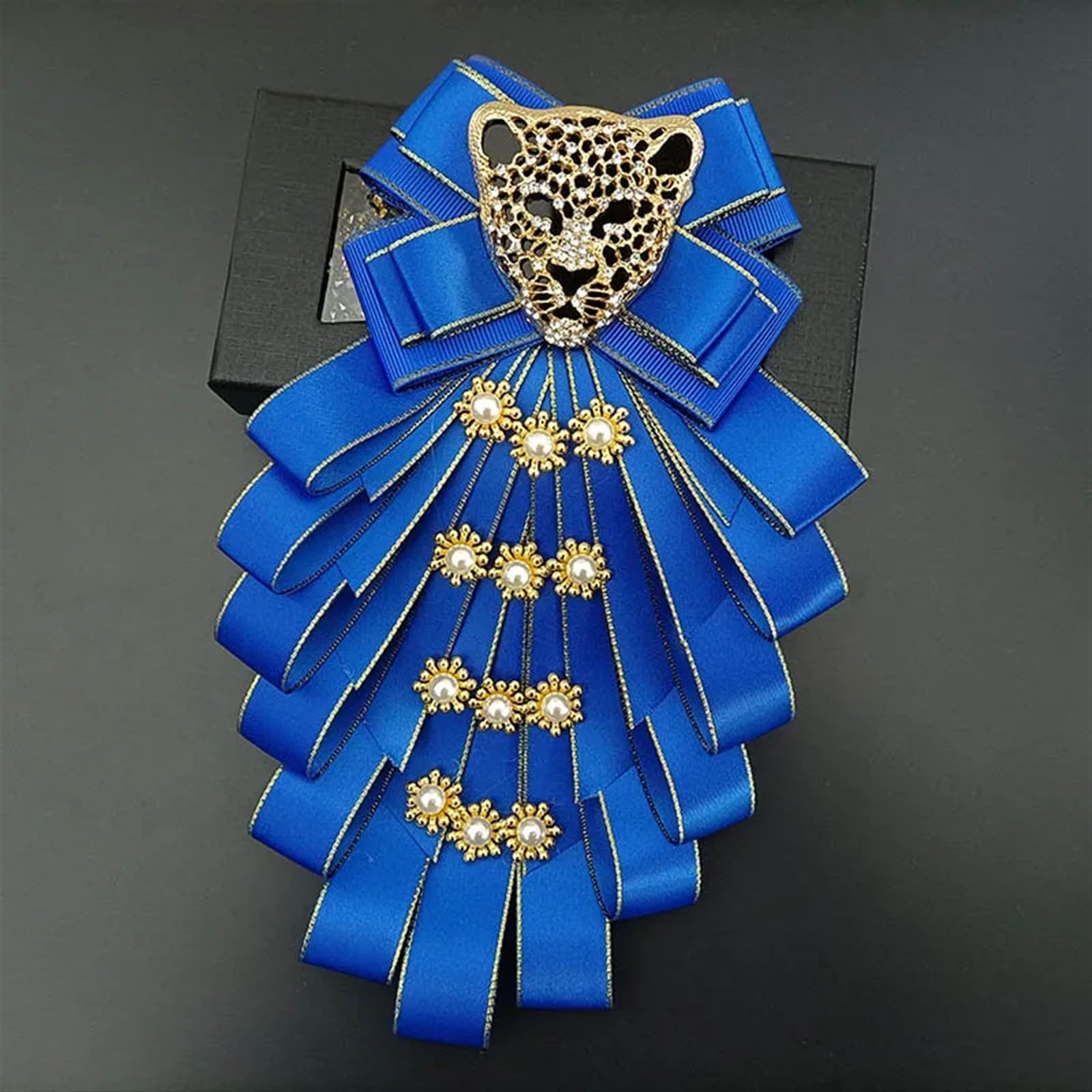 Papillon Uomo Gioielli con Spilla a Testa di Leopardo con Farfallino da Uomo(Color9)
