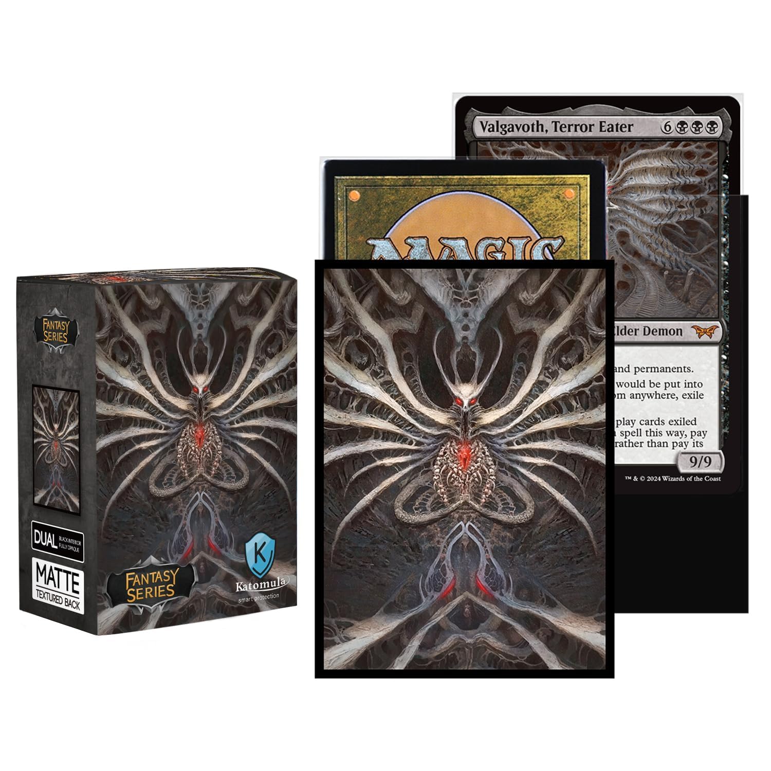 Katomula 100 PCS MTG Card Sleeves with 100 PCS Perfect Fit Sleeves, Art Matte Card Sleeves with Inner Sleeves - Fit Standard Size Cards - Duskmourn