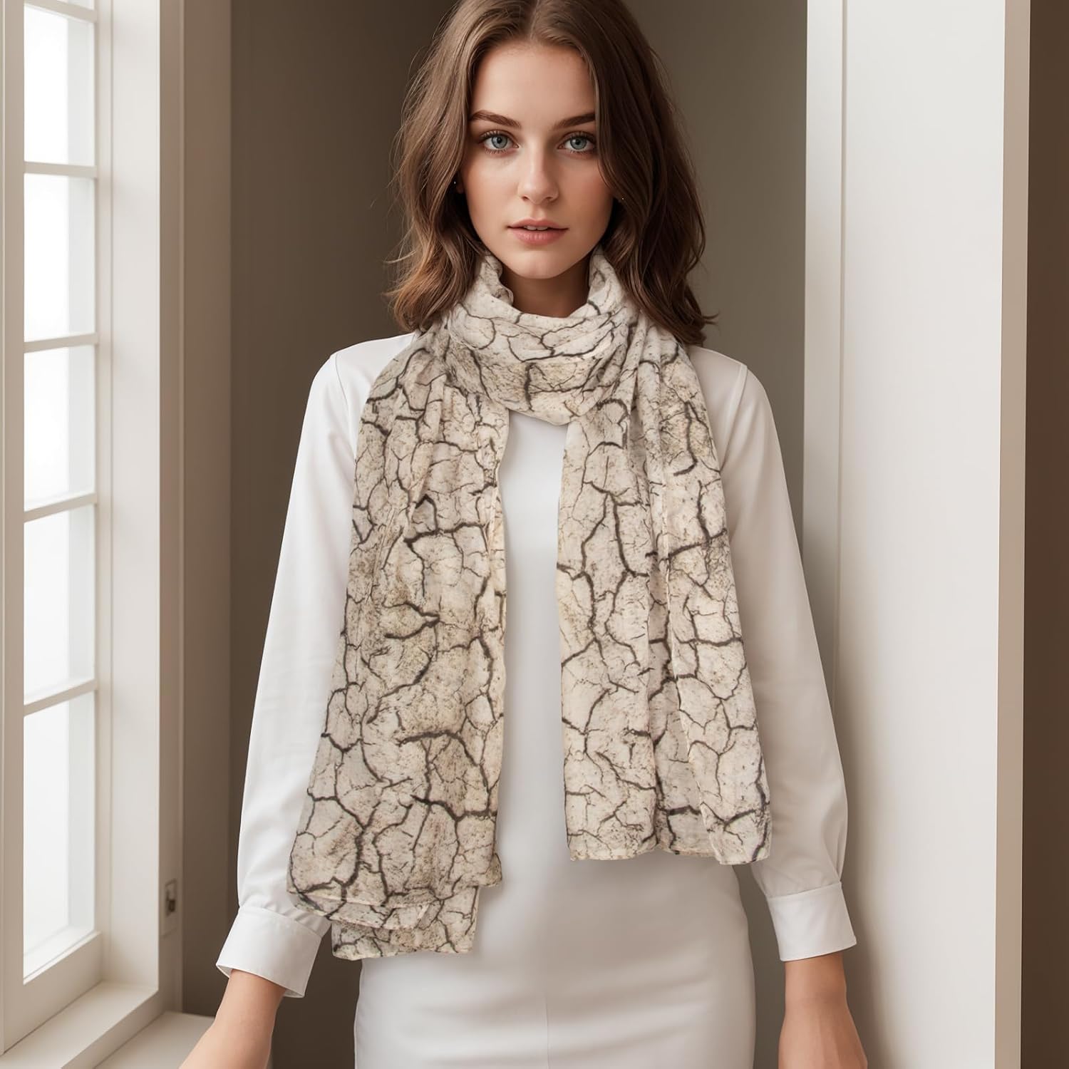 RIIQIICHY Scarf for Women Fashion Scarf Floral Print Scarves for Women Lightweight Spring Summer - Image 2