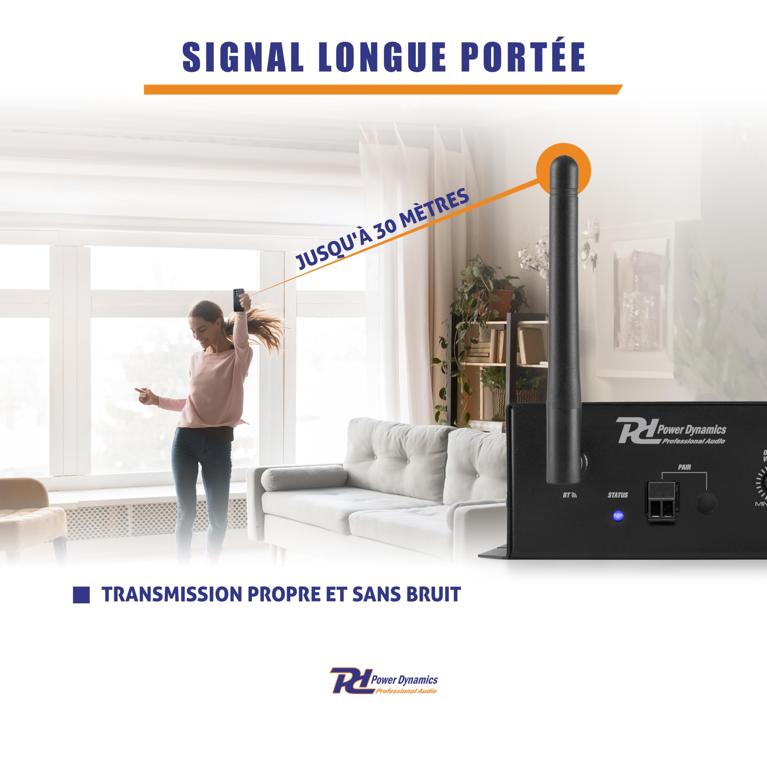 Power Dynamics PDX40 - Récepteur Bluetooth 5.0 Stéréo Pro Audio | Sorties XLR & Jack 6,3 mm | Streaming sans Fil Haute Qualité | DJ, Bars, Installations Fixes