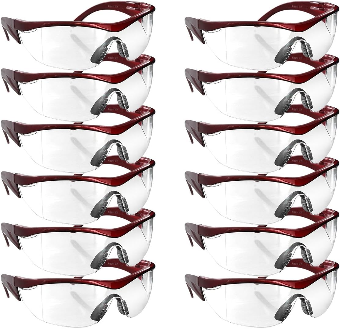 Rugged Blue SC-282-REDCLEAR-C12 Navigator Safety Glasses Clear Lens - Case of 12, One Size