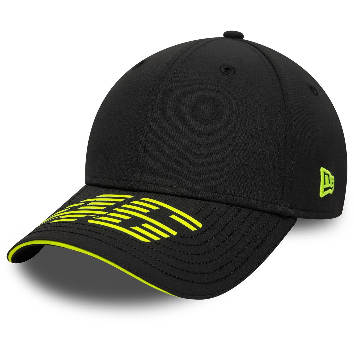 New Era Recycled Stripe 9FORTY VR46 BLK Mens Caps, Black, OSFM
