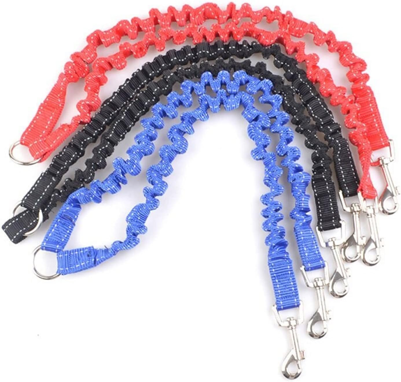 Dog Training Leashes Double-Headed Traction Rope Elastic Buffer Two Dogs one Drag Two-Headed Dog Chain Teddy Small and Medium-Sized Dog Double-Headed Dog Rope