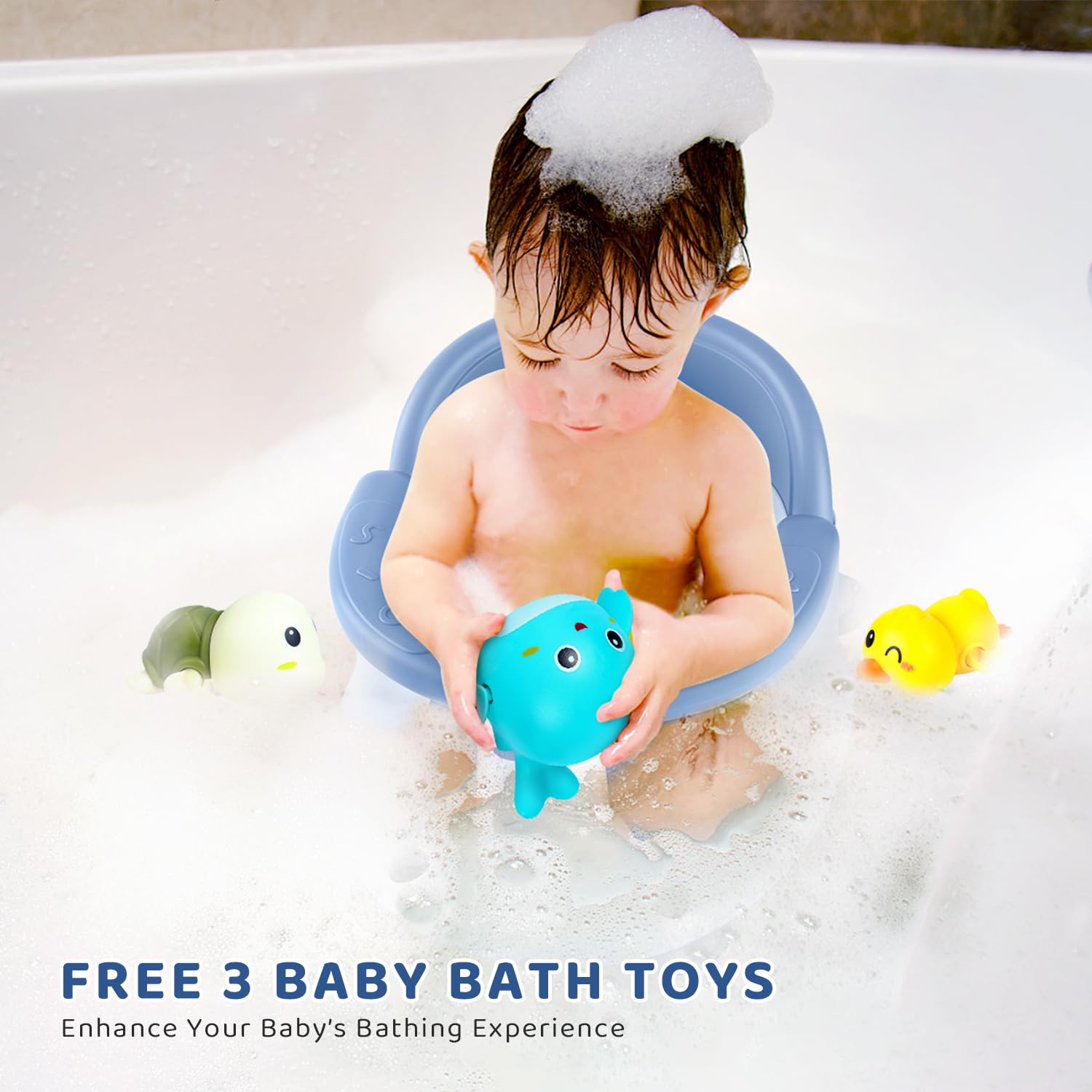 Seggiolino per vasca da bagno per neonati/bambini, per bambini da 6 a 12 a 24 mesi, essenziale per il bagnetto, ottimo regalo per neonati e neomamme