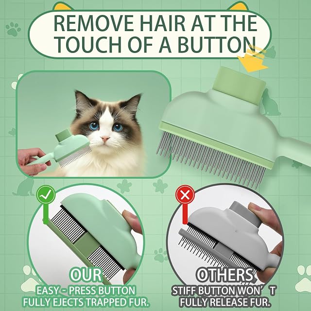 Foto 5 de 7 de Aurinovellia Set de 2 Cepillo para Gato de Pelo Largo y Perro
