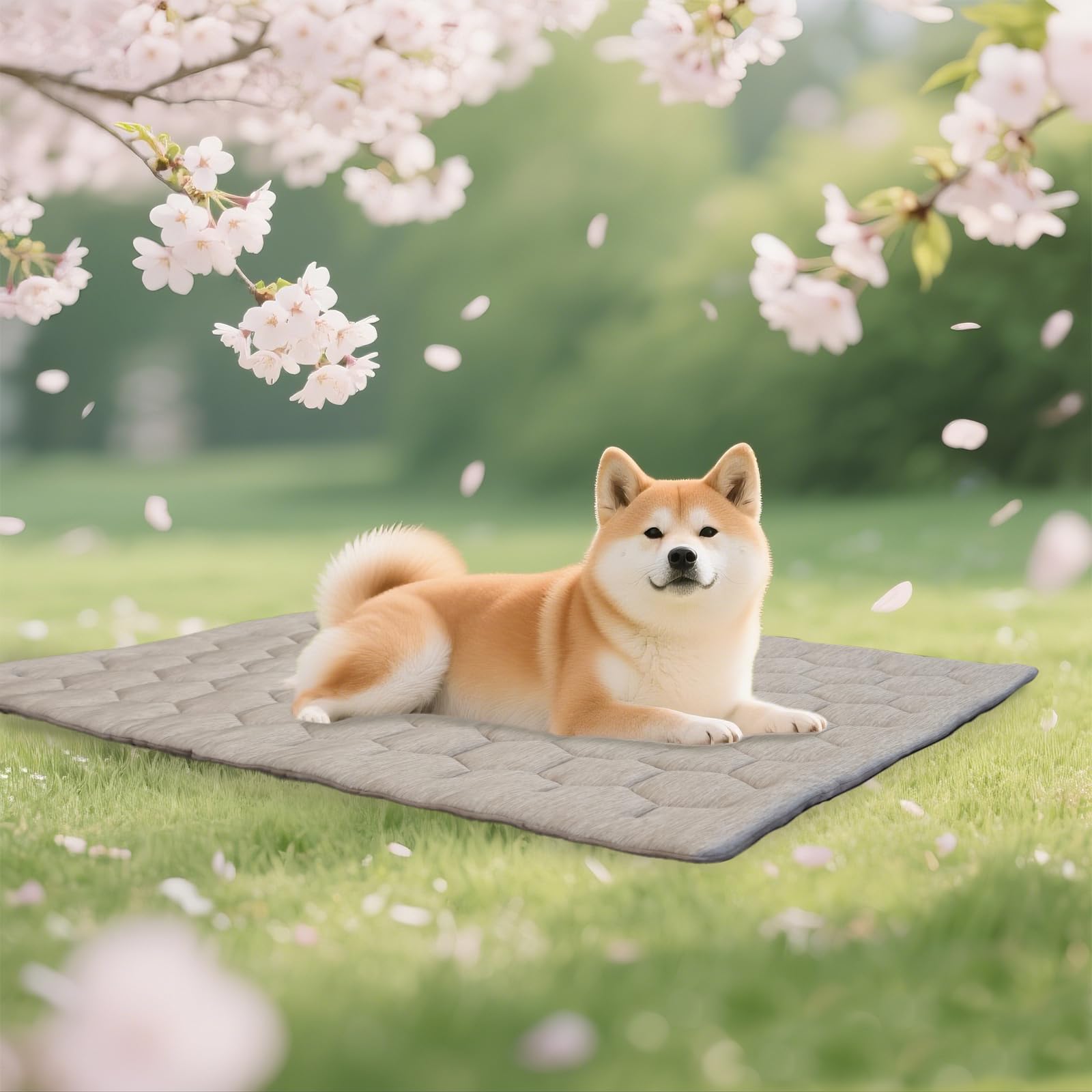 UIQELYS Cooling Mat for Dog, Breathable Dog Cooling Mat Pet Blanket, Washable Cooling Pad for Dogs & Cats, Summer Relief Greige Neutral Decor Mat for Crate, Floor and Car, Taupe, Size B (48"L x 28"W)