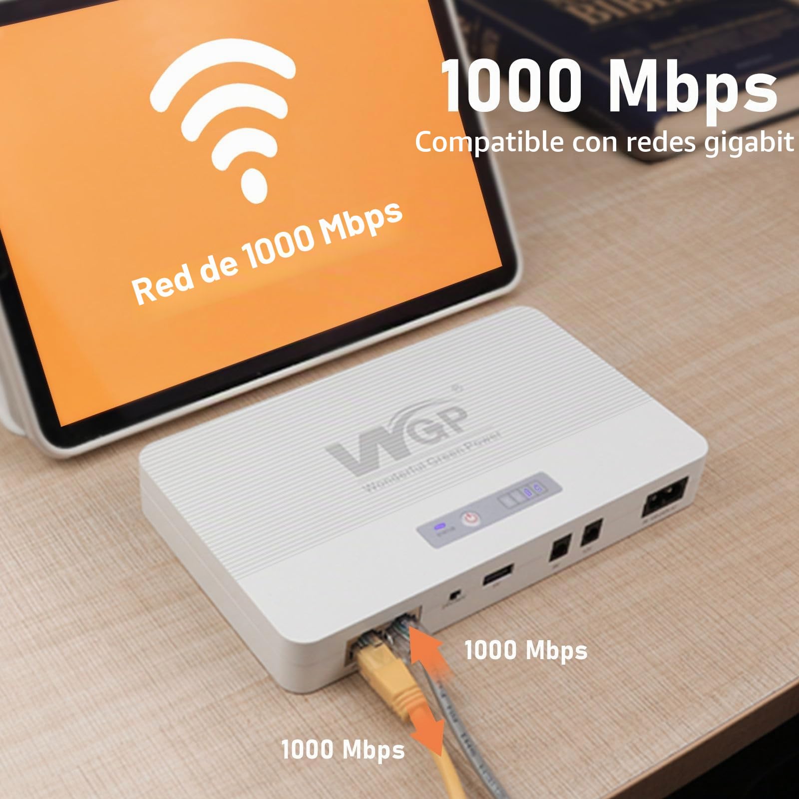 Mini UPS 12V Fuente de alimentación ininterrumpida, 10400mAh Banco de energía para Pilas ups batería de Respaldo para Router Cámara Alarm, única de 5V USB QC 9V 12V DC 24V 48V Gigabit PoE