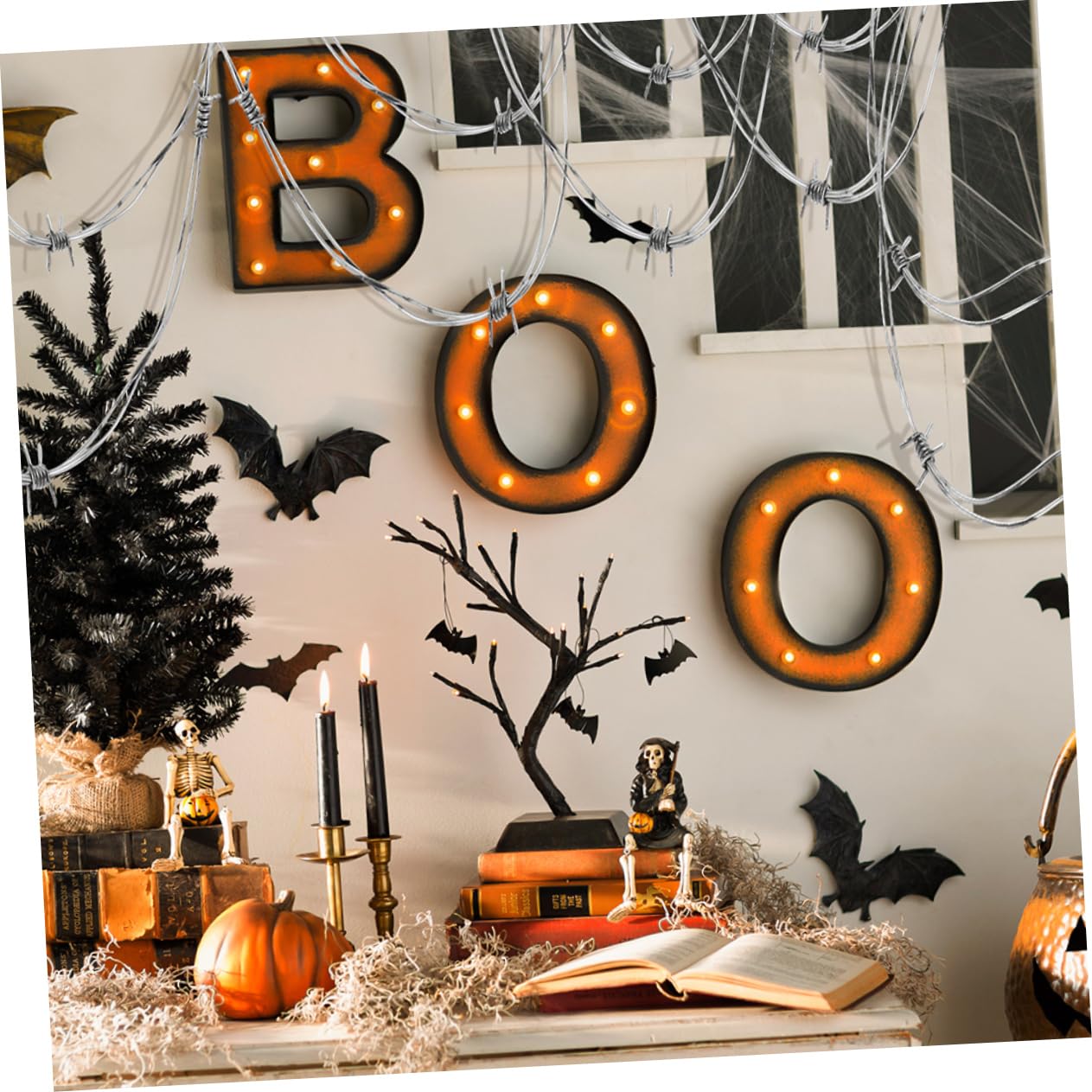 COLLBATH 8pezzi Finto Filo Spinato per Decorazioni di Halloween Decorazione Spaventosa per Feste Accessorio per Prank e Decorazioni Festive