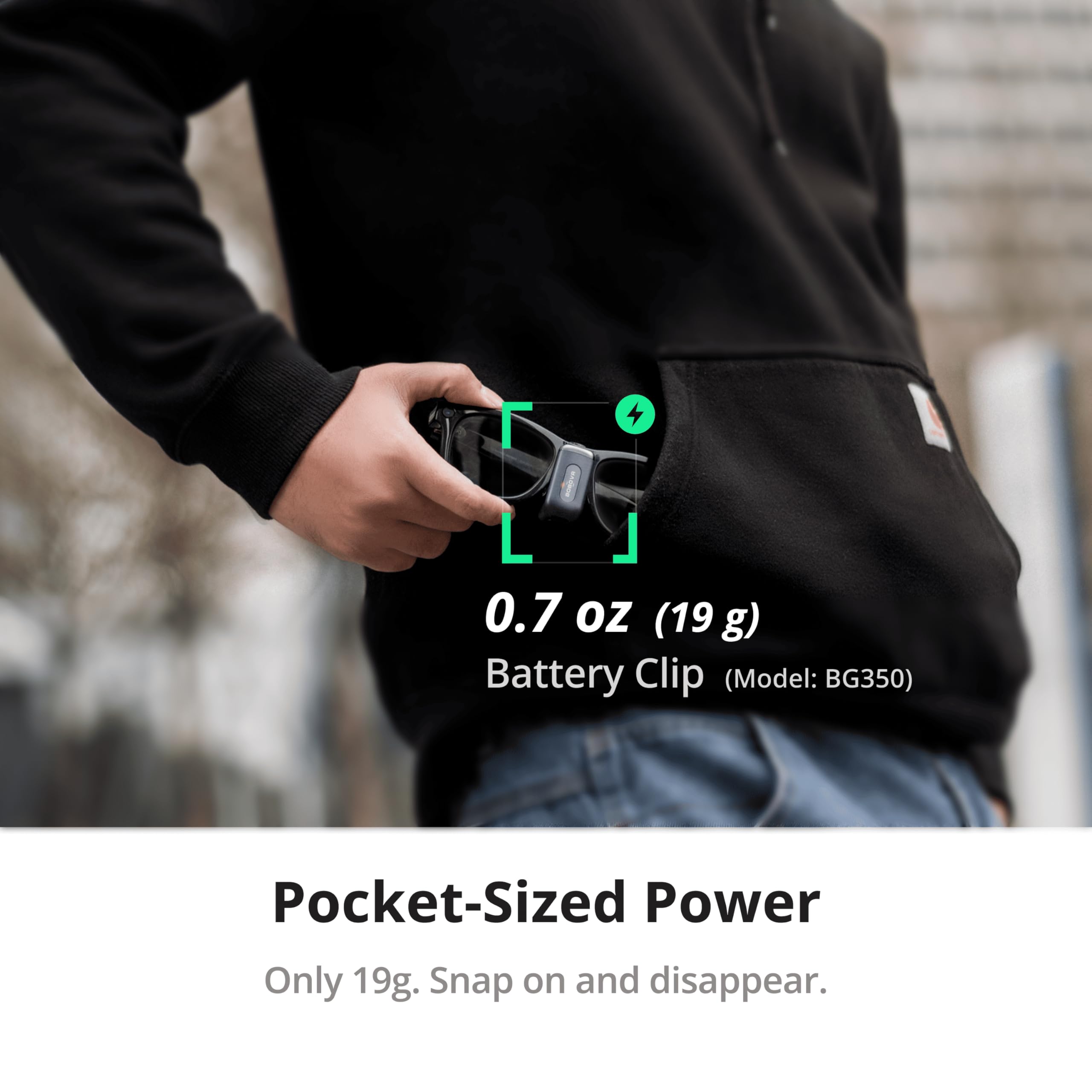 BOBOVR CG2 Ladestation Zubehör Kompatibel mit Ray-Ban Meta (Wayfarer/Headliner/Skyler) & Oakley HSTN,3-in-1 Magnetische Ladestation mit Tragbarem Akkuclip und Reiseetui