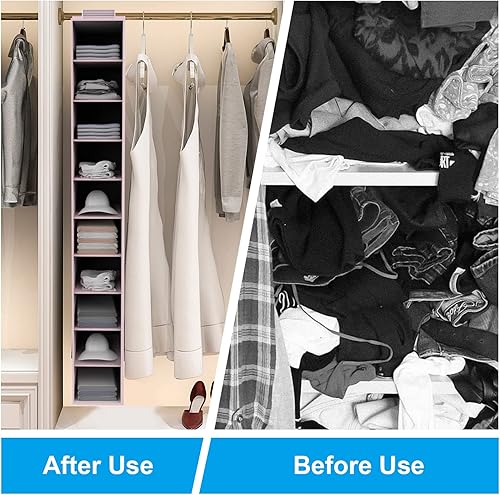 Miniatura 5 de Domsanistor Organizador de zapatos colgante de 10 estantes, organizador de zapatos colgante para armario, soporte para zapatos y almacenamiento que