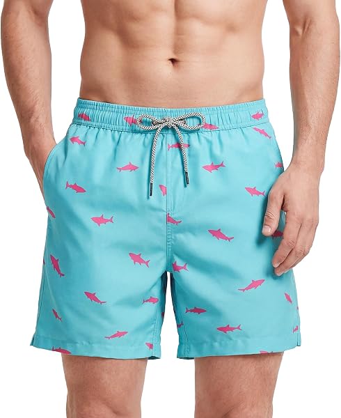 MaaMgic Short de Bain pour Homme Maillot de Bain Rayée avec Poche Séchage Rapide Short de Plage pour Vacance Piscine - 1