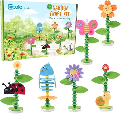 Coola Kit de manualidades de primavera para niños, arte y manualidades, juguetes educativos tempranos adecuados para niñas y niños, paquete de 6