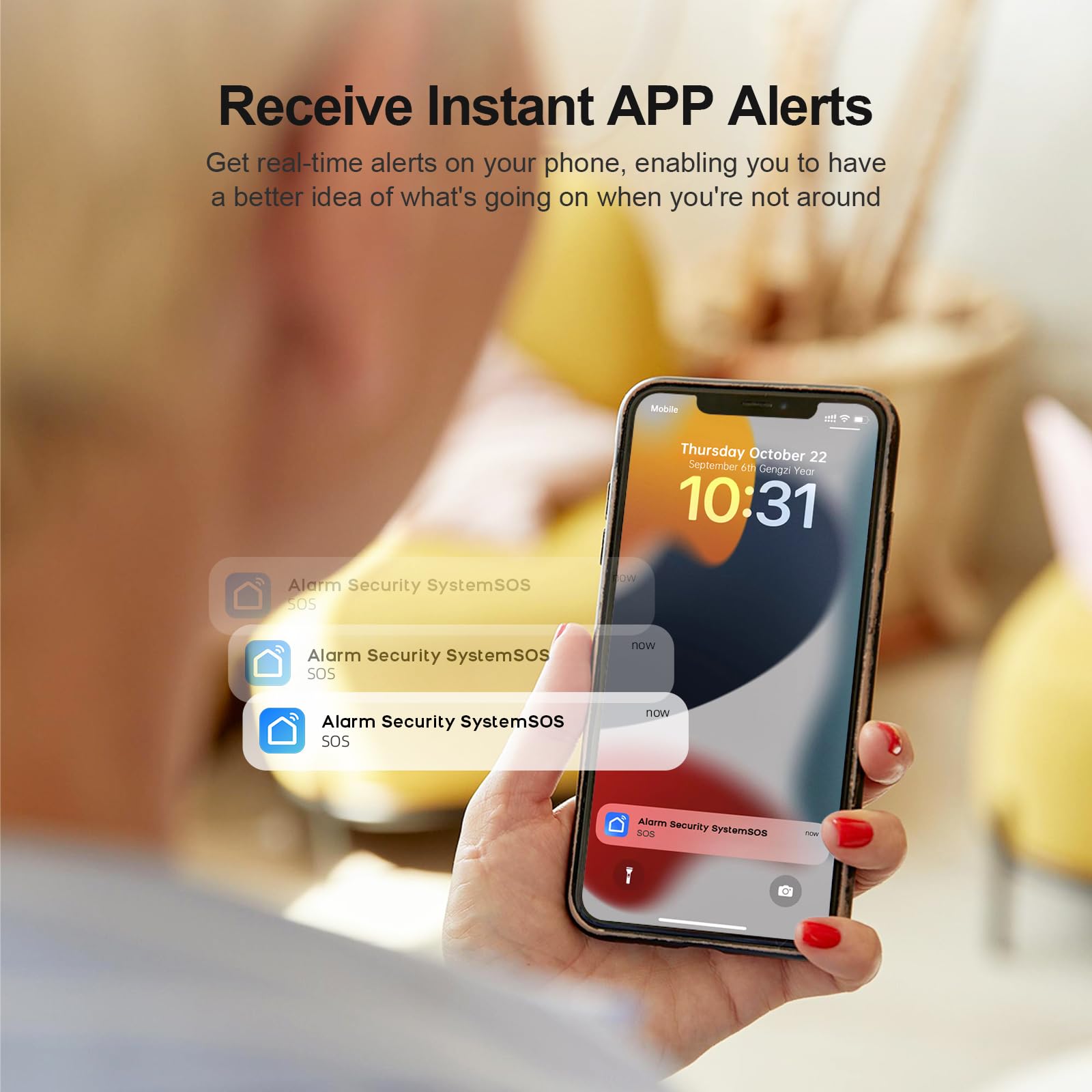 Sistema de alarma GSM + WiFi para casa, sistemas inteligentes completos con aplicación, sirena de 120 dB, 21 unidades: sensores de puertas y ventanas, detectores de movimiento, mando a distancia