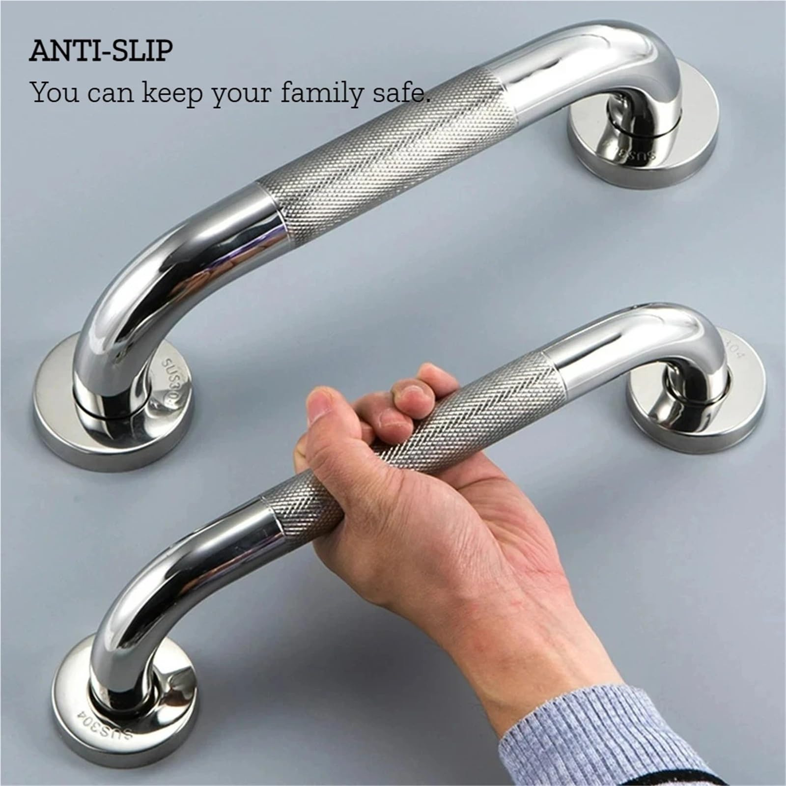 Barras de Apoyo para baños Barra de Apoyo Antideslizante para Ducha, Mango de Seguridad para baño, bañera, Inodoro, pasamanos para Evitar caídas, Accesorio de baño(Sliver-32mm-40cm)