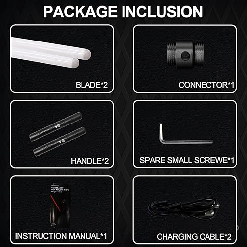 Miniatura 3 de Sable de luz FX Dueling, RGB 15 colores y 3 modos de sonido, mango de aleación de aluminio antideslizante, sable de luz recargable 2 en 1 de doble