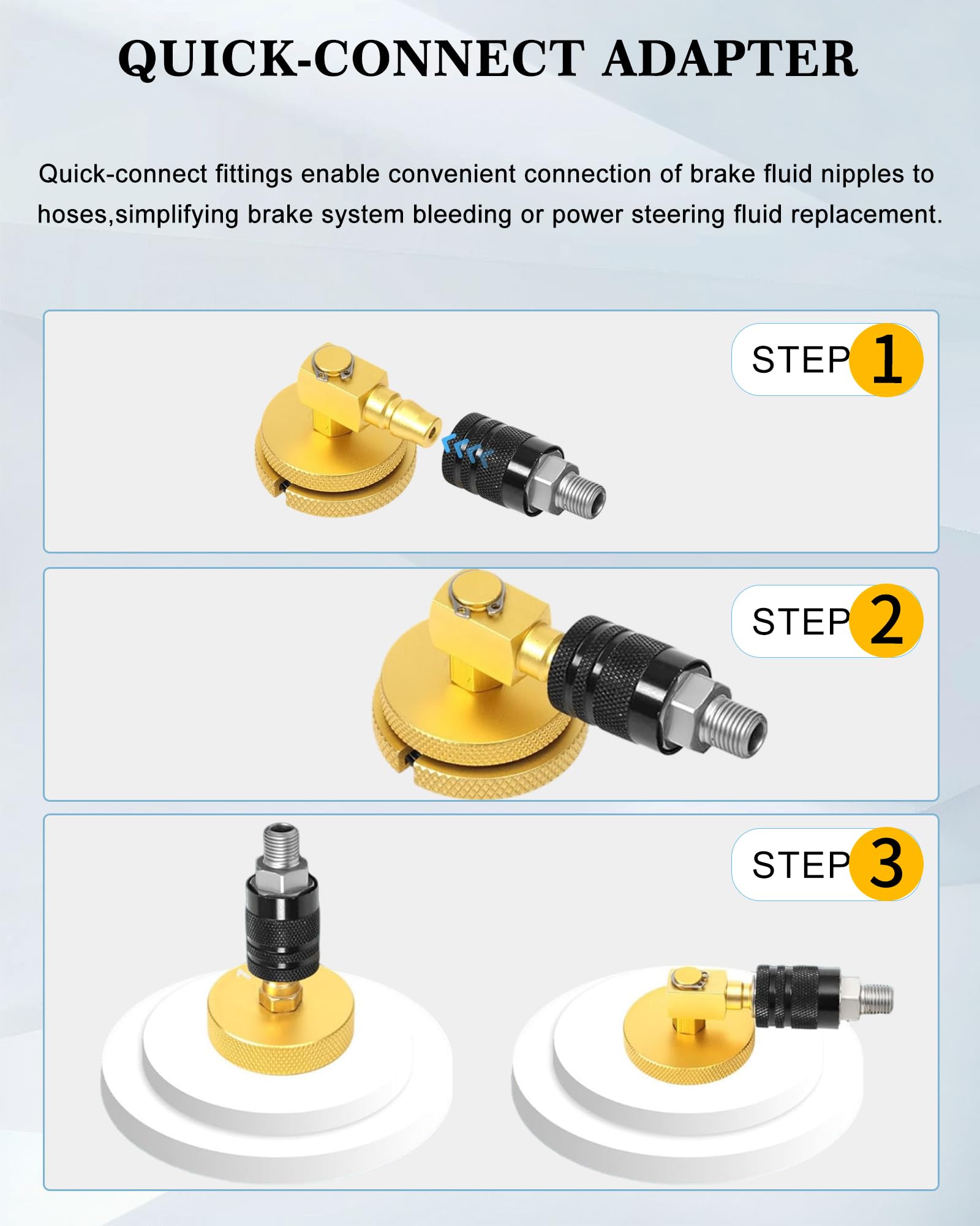 RUIZHI 17tlg Auto Bremsenentlüftungsgerät Adapter Set, mit Schnellkupplung Bremsflüssigkeit entlüften oder nachfüllen, Bremsen Entlüftungsgerät Kfz Bremsenentlüfter Adapter Universal