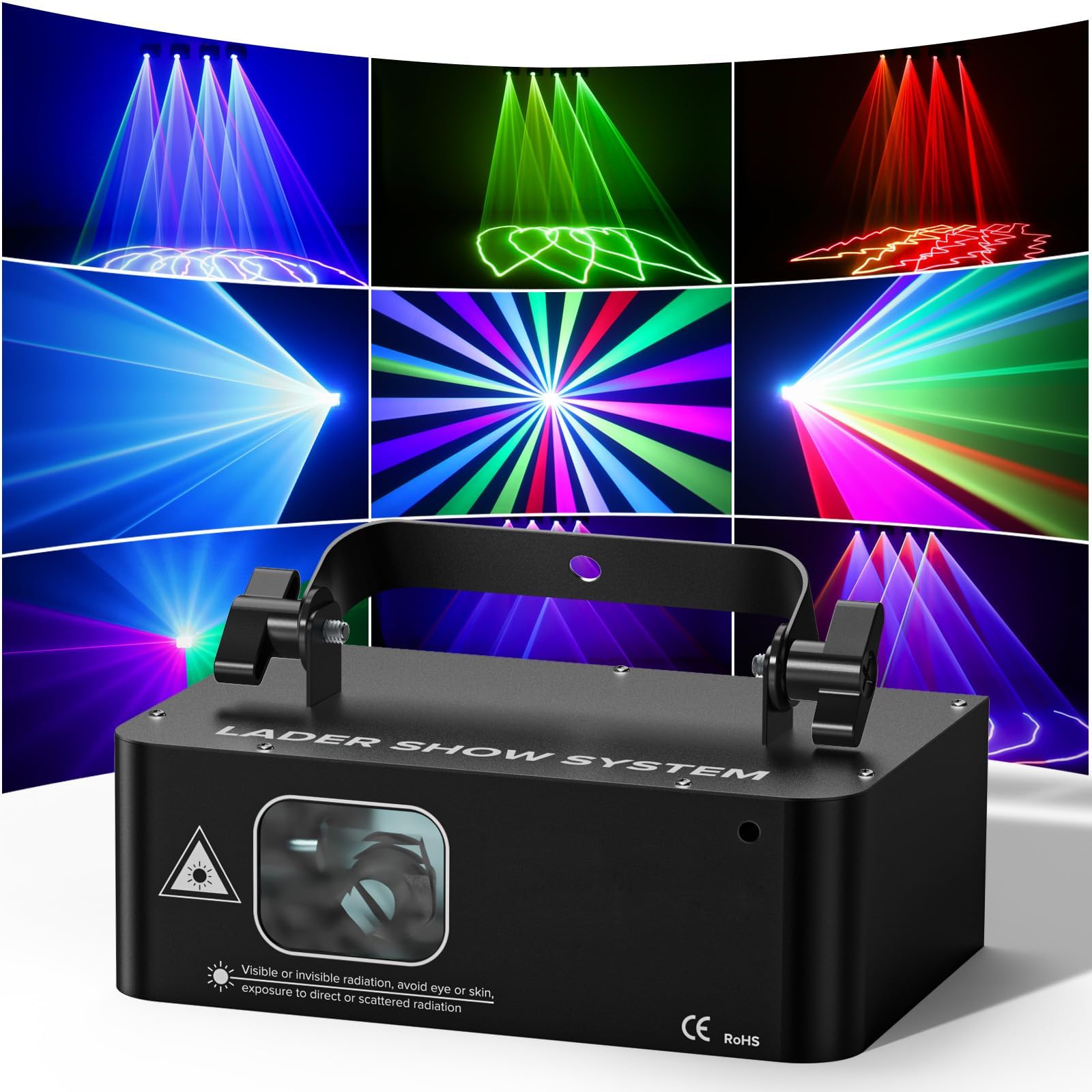 Lumière de Fête, Lumière disco DJ Activée DMX 512 lumières stroboscopiques, RGBW Lumière de Scène Activées par la Musique et Contrôlées par DMX pour les DJ de Mariage et de Club
