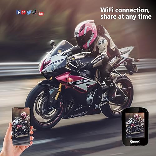 Miniatura 6 de Cámara de acción para casco: cámara deportiva impermeable 4K Ultra HD de 16 MP, gran angular de 145°, incluye soporte para casco y accesorios para