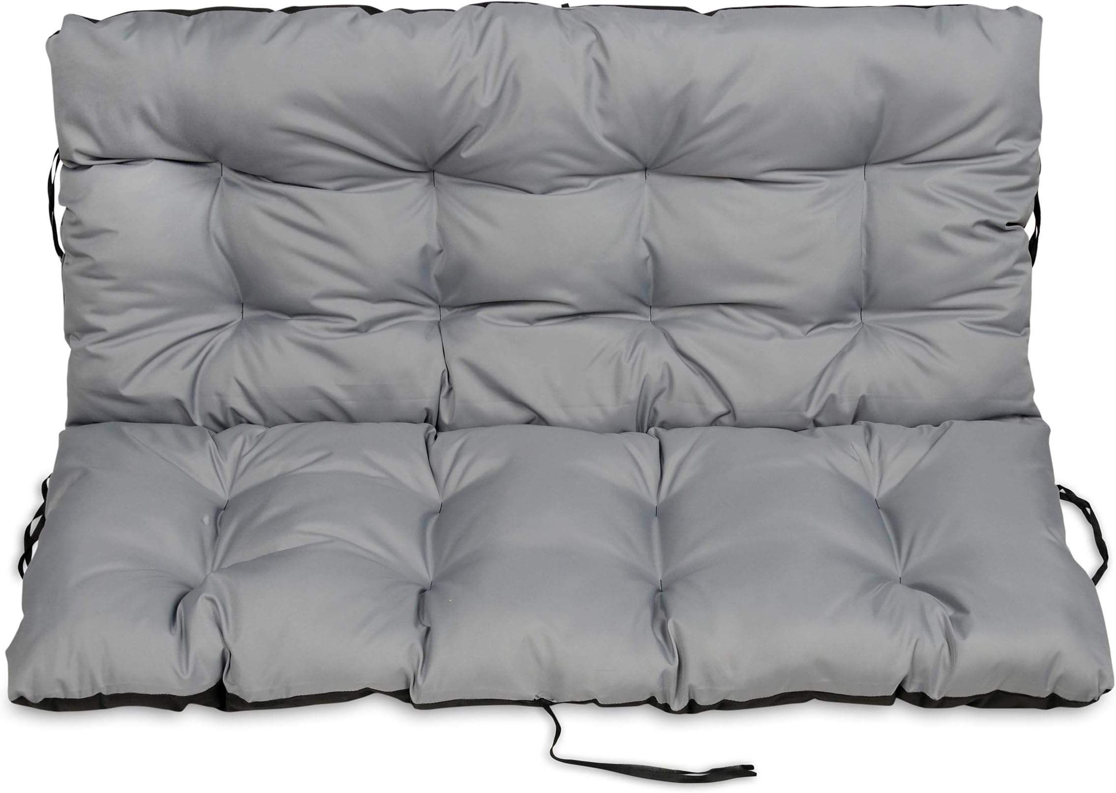 Superkissen24. Large Garden Bench Seat Cushion Seat Pad - 180x50 and 180x60 cm back - Seat cover for Garden Swing or Garden Sofa - Outdoor/Indoor Long Bench Pillow - Waterproof - grey