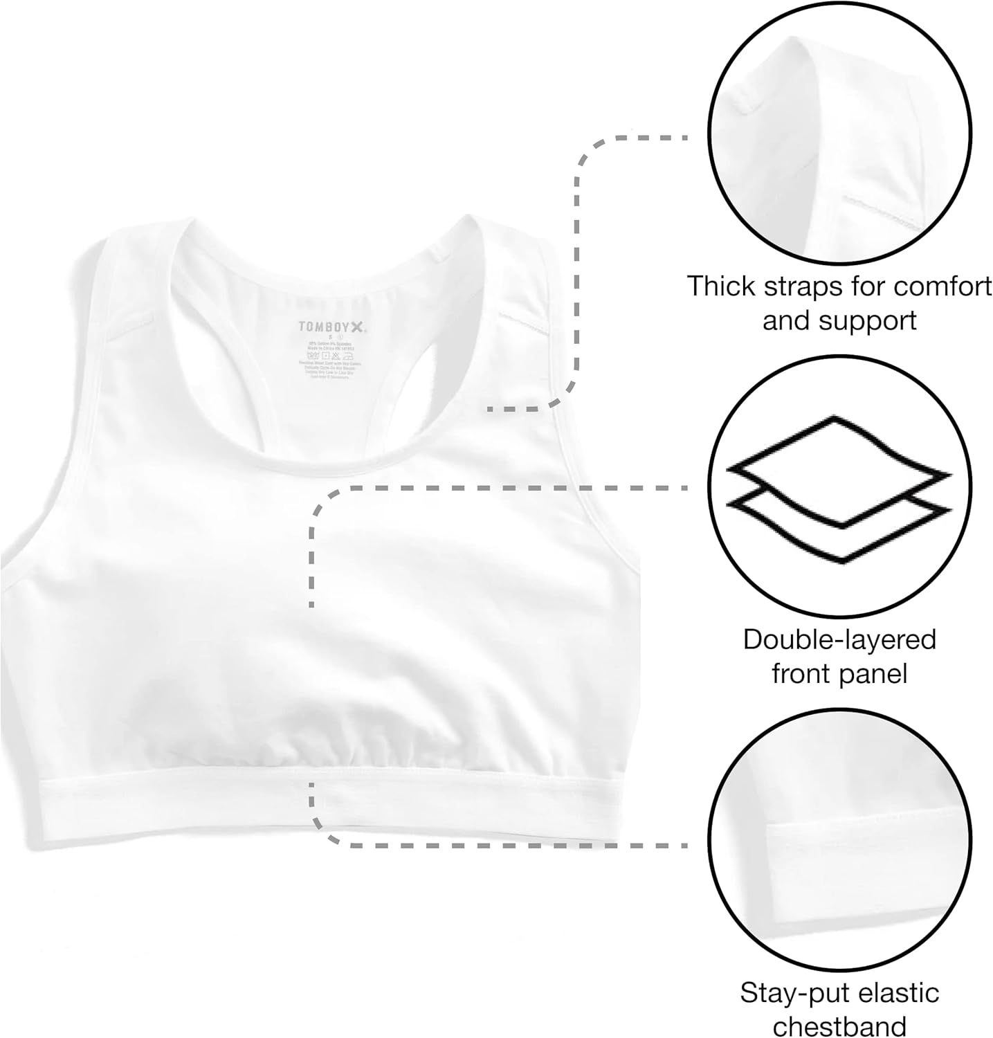 TomboyX Racerback Soft Bra for Women, Soft Cotton Blend, Full Coverage Wireless Bras, Low Impact with Scoop Neck, No Padding - Image 5