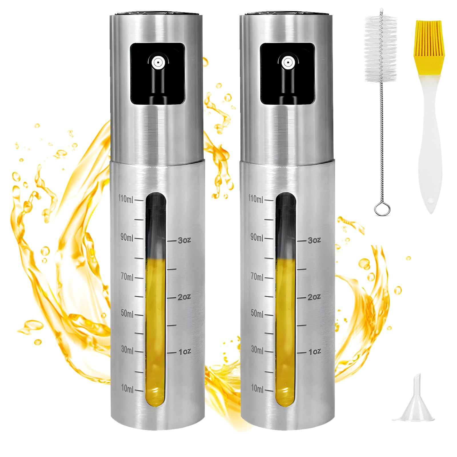 ZOBOOFIL Olive Oil Sprayer for Cooking, Olive Oil Sprayer for Air Fryers, Olive Oil Sprayer Mister Dispenser Bottle for Kitchen, Air Fryer, Salad, Baking, Roasting, Grilling, Frying (2)
