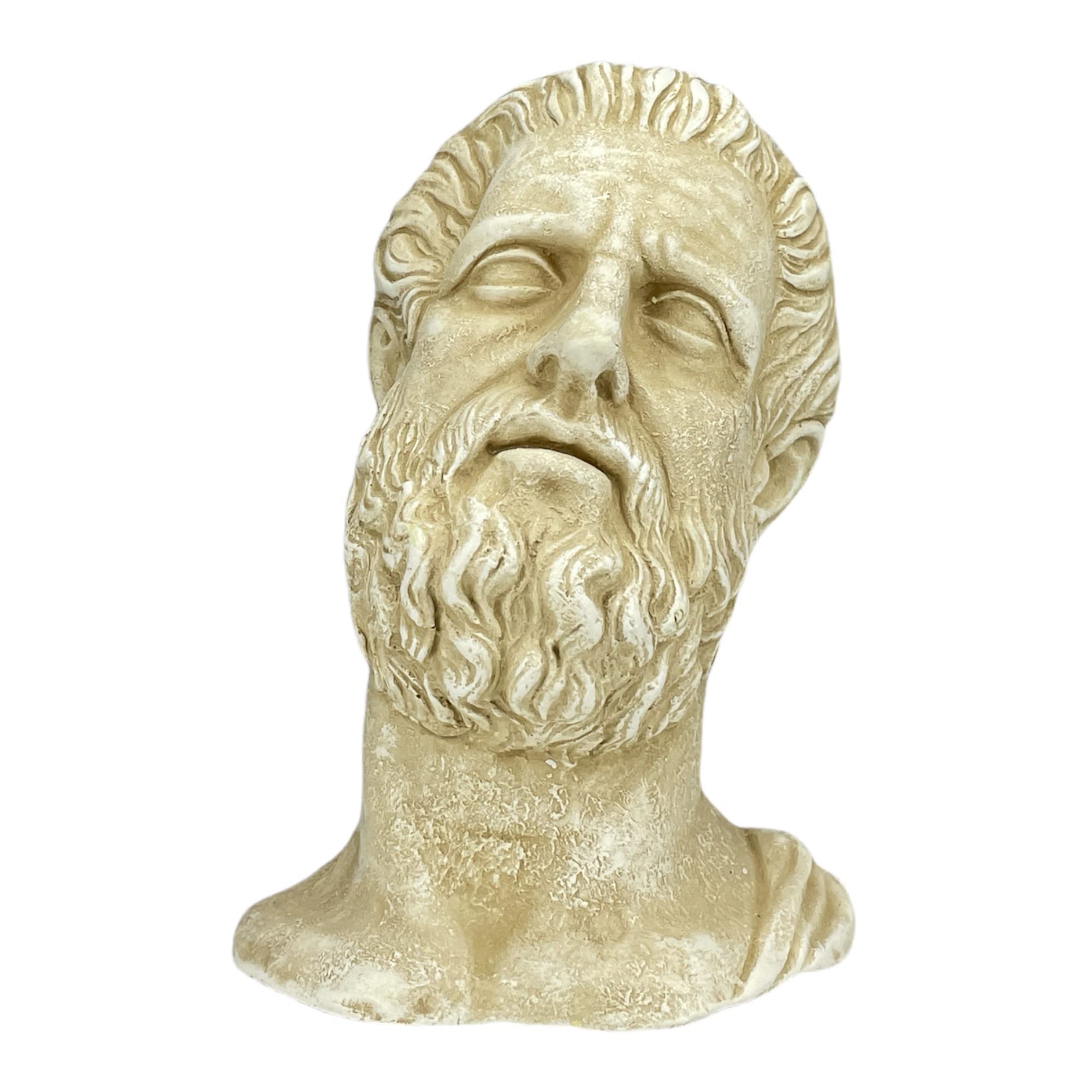 Busto de Hipócrates en bajo relieve de pared escultura para médico