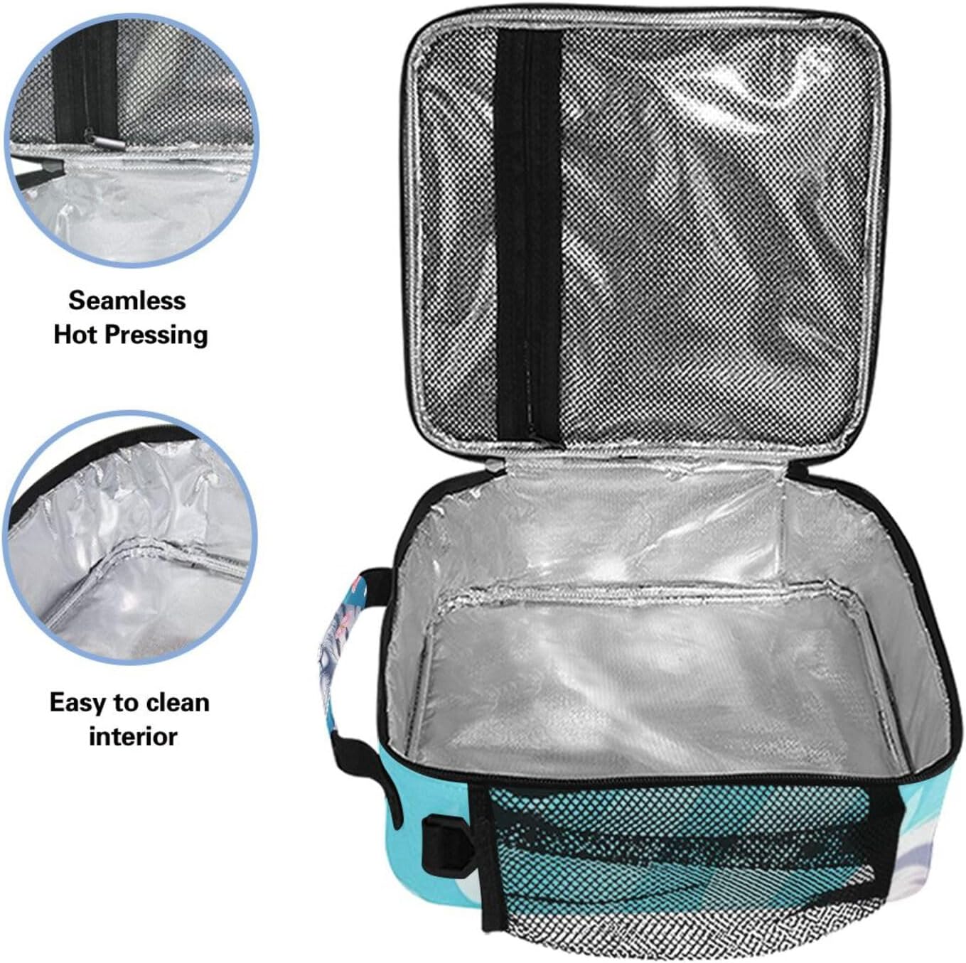 Kids Lunch Box White Tiger Flower Cooler Insulated for Boys and Girls, Lunch Bag with Shoulder Strap for School, Picnic Meal 20857306