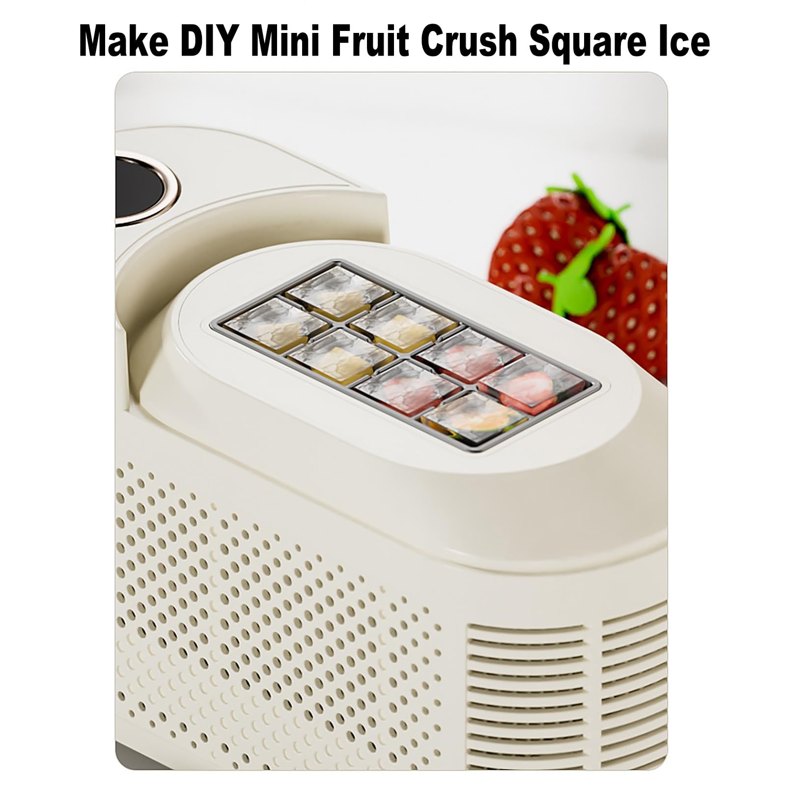 Compact Ice Maker Machine, Electric Automatic Ice Making, 8 Cubes/Batch, 120w Energy Efficient, Usb-C & Car Charger Compatible For Office/Travel (Cream Colour) on Fridge.com - View 6
