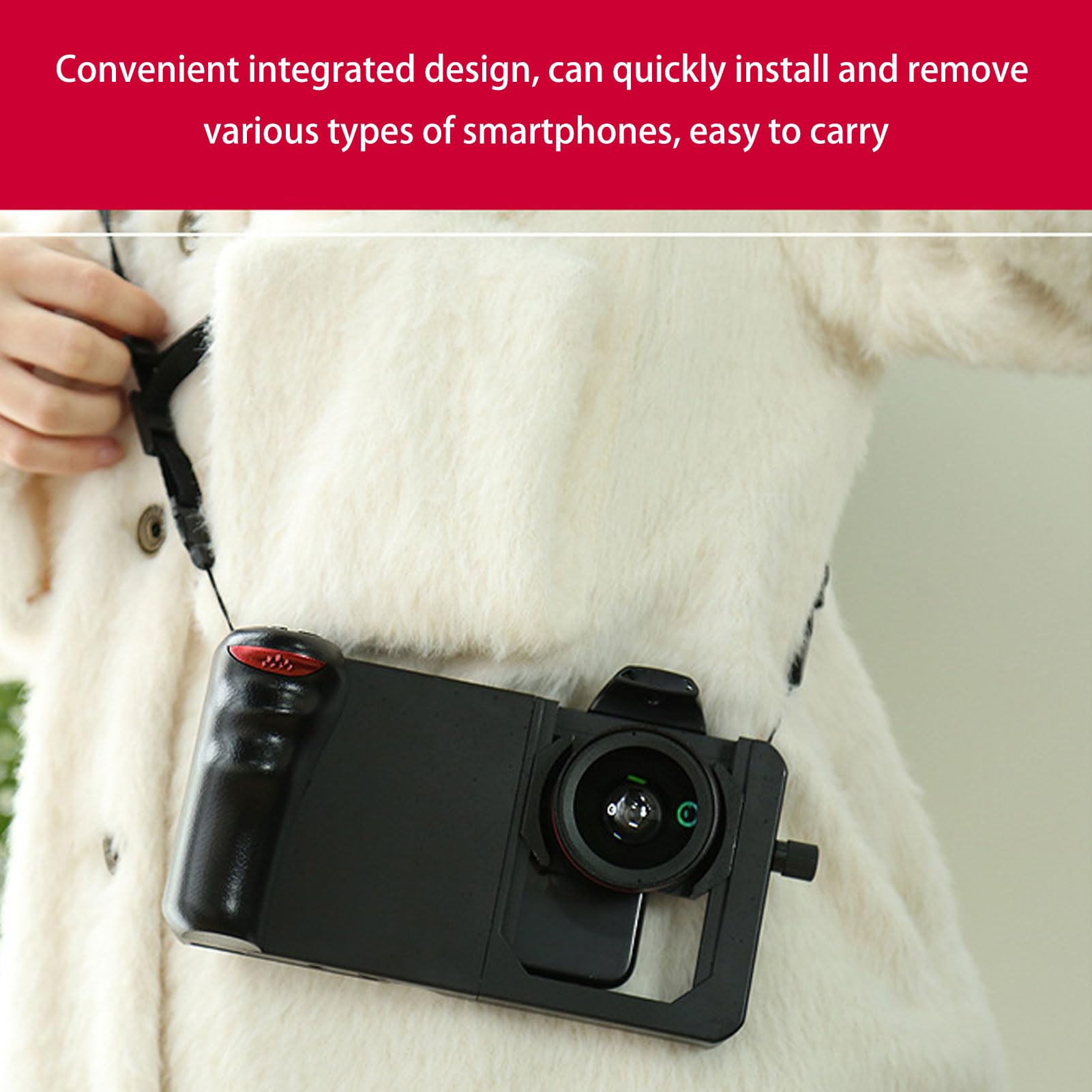 Jectse Impugnatura Universale per Telefono, Stabilizzatore Bluetooth con Obiettivo Macro Grandangolare e Stabilizzatore per la Fotografia, Compatibile con Smartphone Fino a 16,8x8,2 cm.