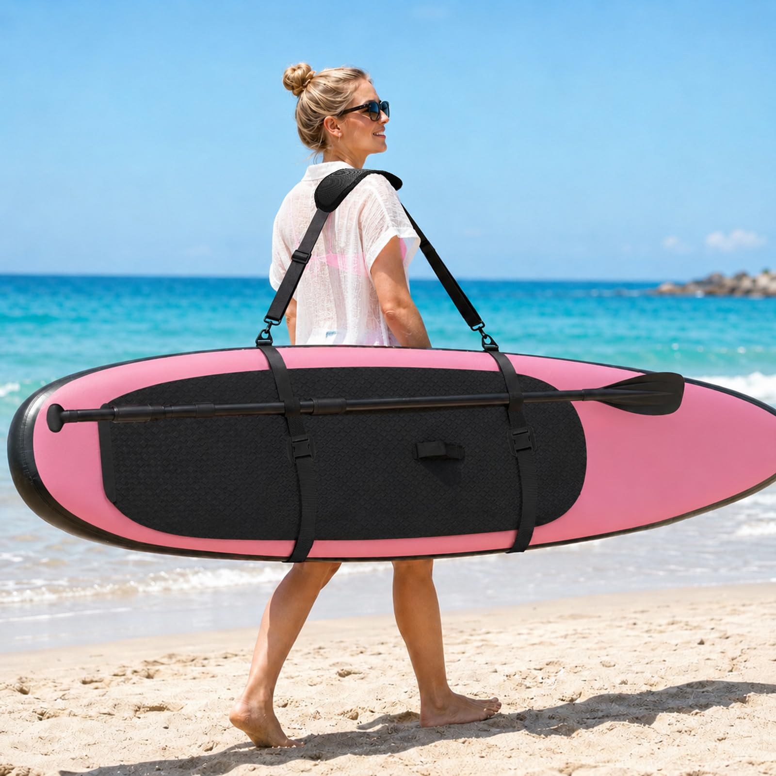 SUP Tragegurt, Surfboard Tragegurt, Kajak Schultergurt Verstellbarer, Trageriemen für Surfbretter, Kajak, Paddleboard, Longboard, Kanu und Stand Paddle