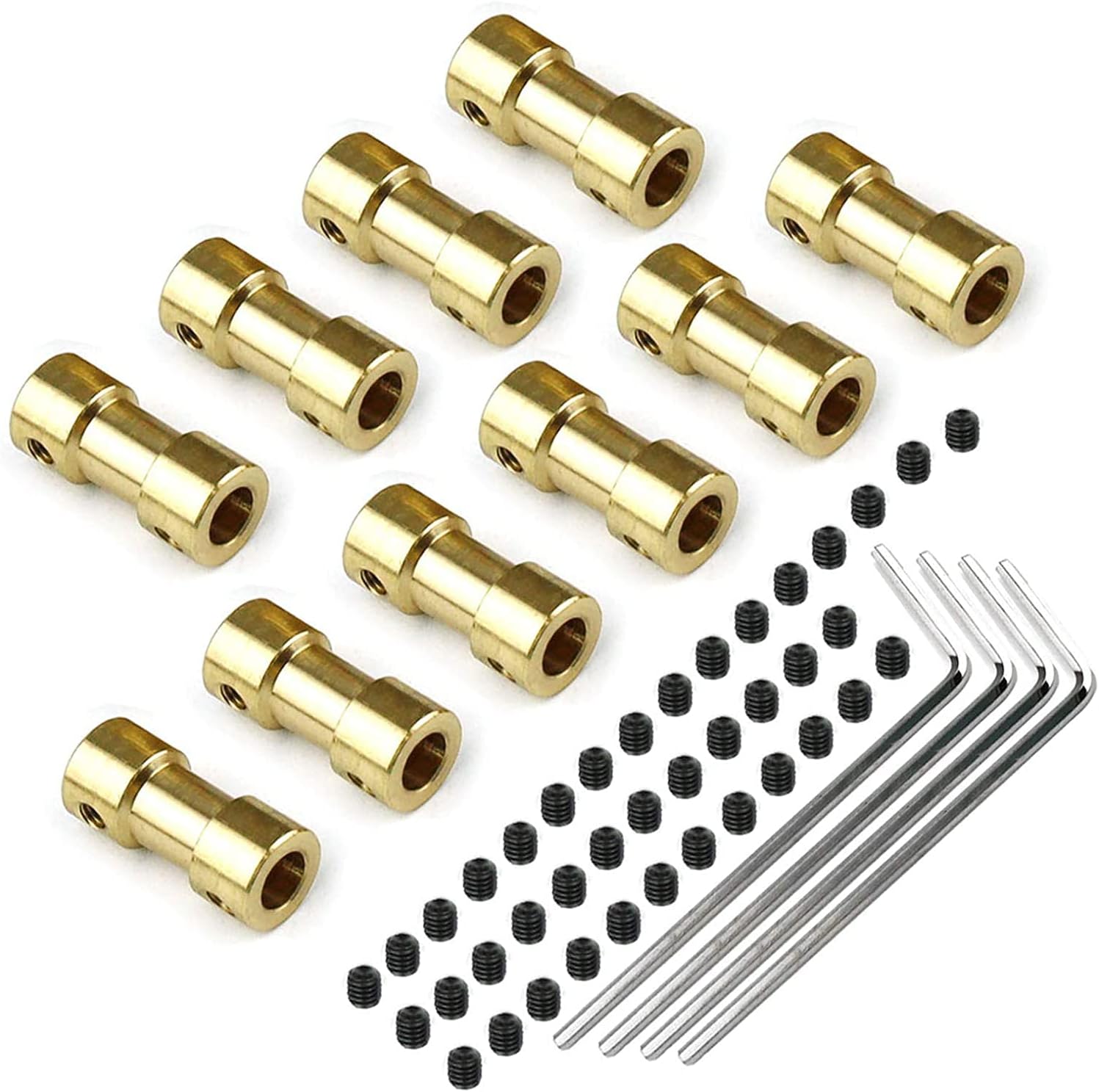 Asayu 10 Pieces 5mm6mm Shaft Coupler Brass Flexible Shaft Coupler for