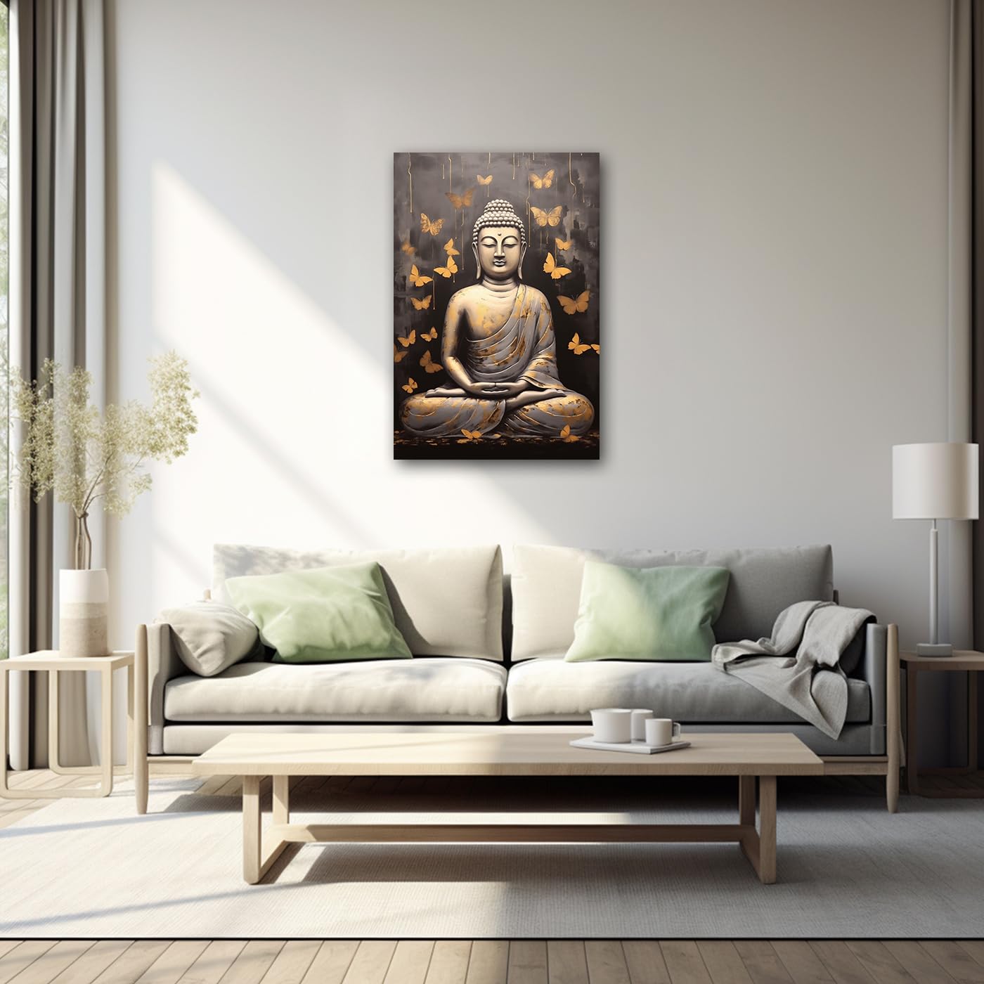 キャンバスプリント 天佛 絵画 額付き インテリア Amazon.co.jp: ゴールデン釈迦仏如来像壁画キャンバス絵画ポスター仏教