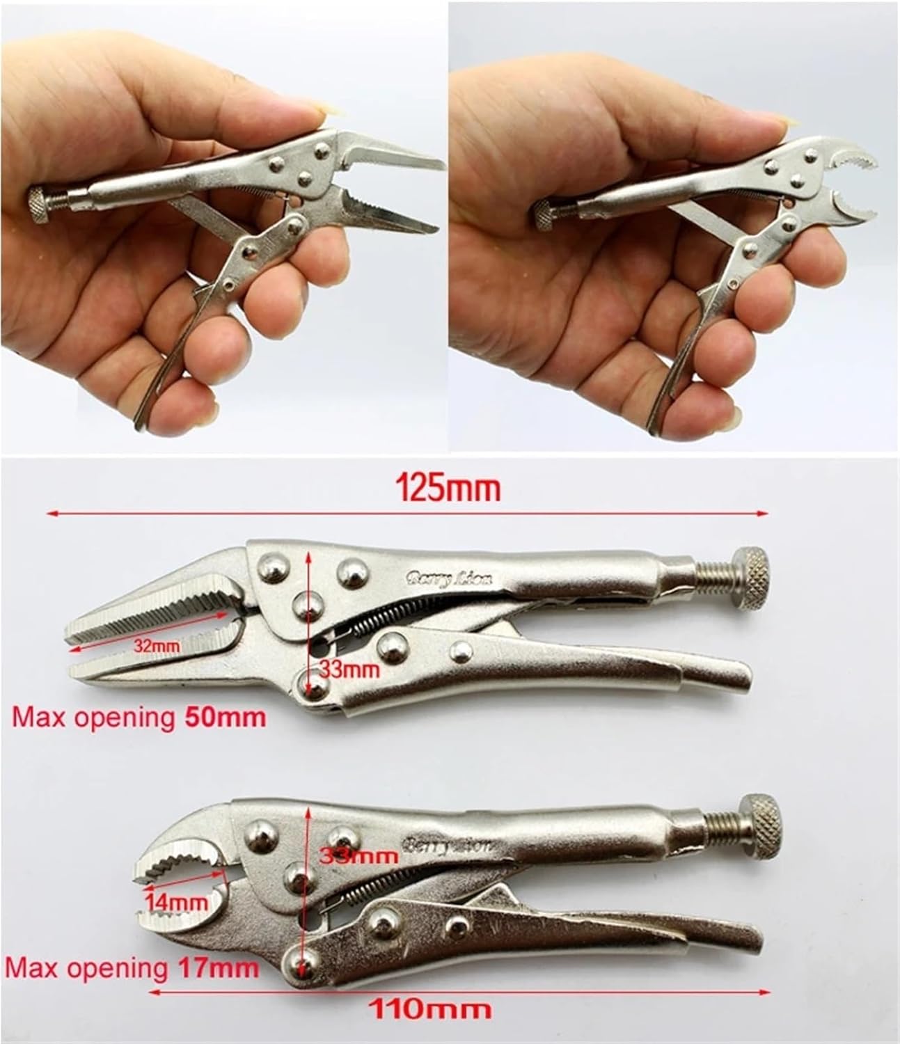 Vise Grip Pliers 2pcs/set Mini Vice Grip Style Locking Pliers 5" Long Nose And 4" Curve Jaw Labor-saving Clamp Welding Tool