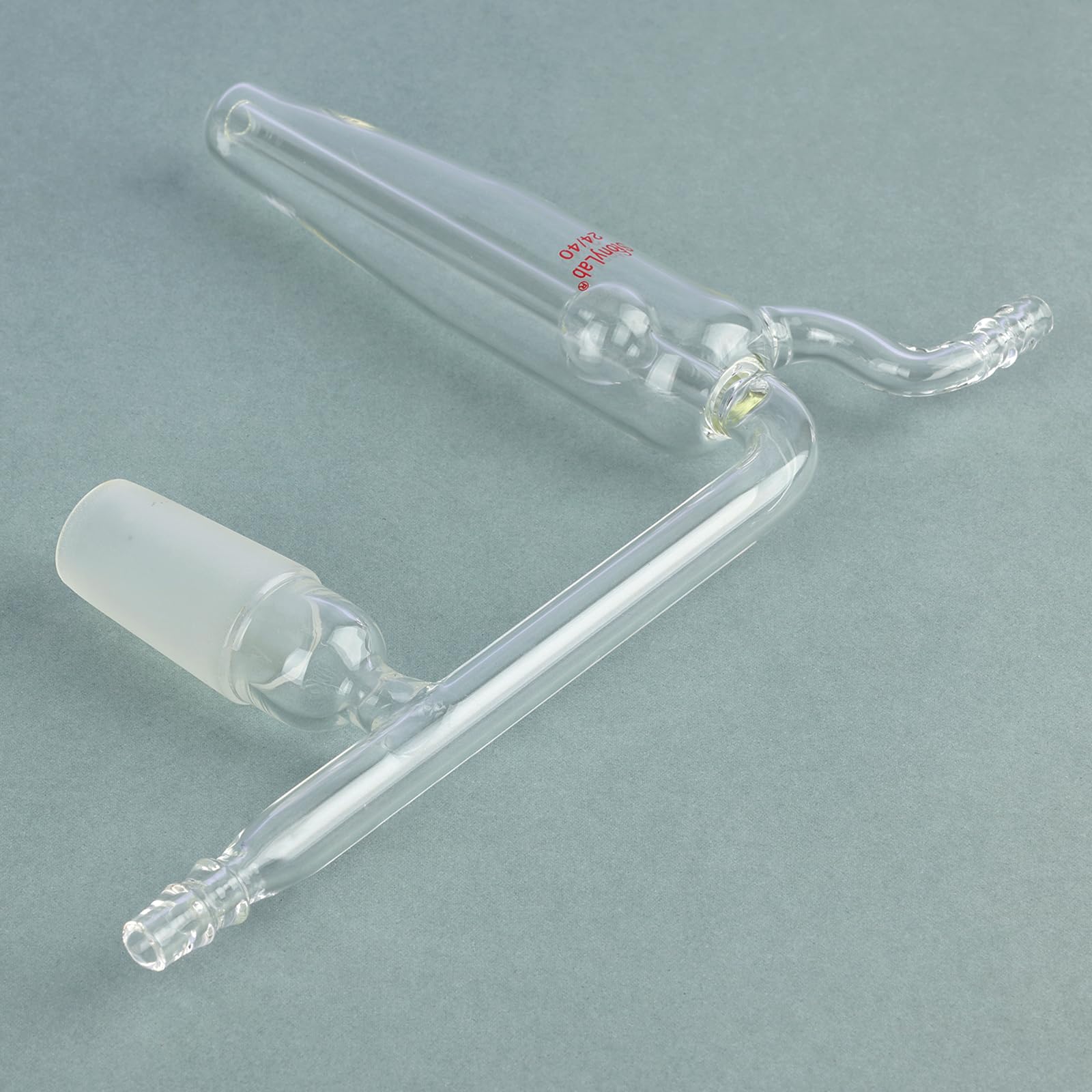 stonylab Burbujeador de Aceite Esférico de Vidrio de Borosilicato, Adaptador de Reacción de Gas con Junta Estándar 24/40, para Experimentos de Reacción Química E Investigación Científica