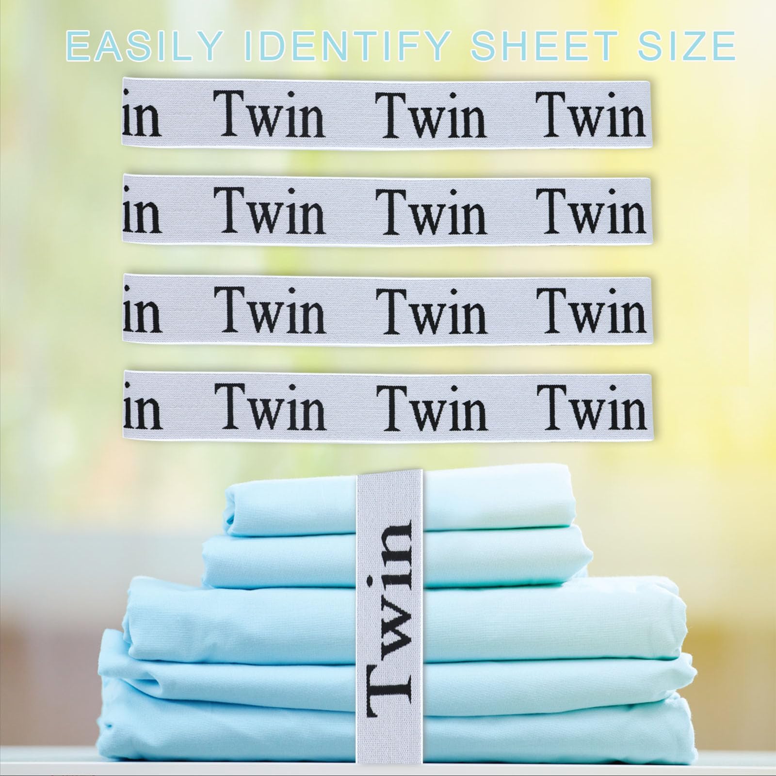 keepsweat Bed Sheet Organizer Bands,Sheet Organizer and Storage Label Bands for Twin Size Bed Sheet Elastic Bedding Sheet Keepers Straps for Pillow Case,Duvet,Quilt Brand - Image 4