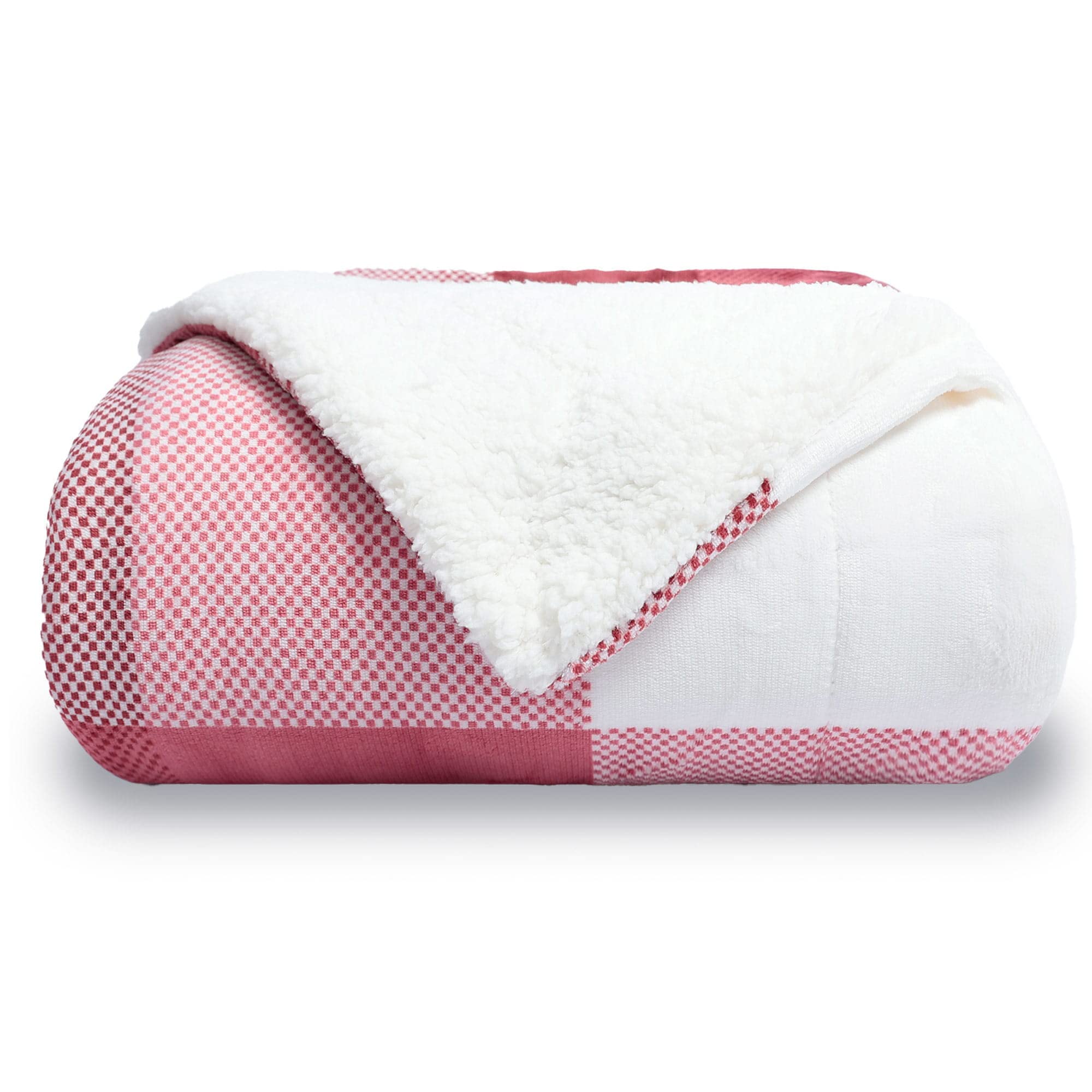 NANPIPER Sherpa Blanket,Warm Fuzzy Checkered Blanket,Soft Fleece Plaid